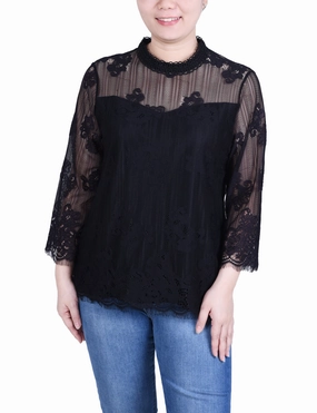 3/4 Sleeve Lace Blouse UPF Protective Fabric Casual Jacket