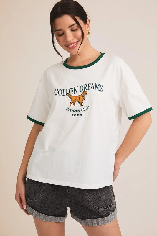 'GOLDEN DREAMS' T-SHIRT S-3XL Resilient Elasticity