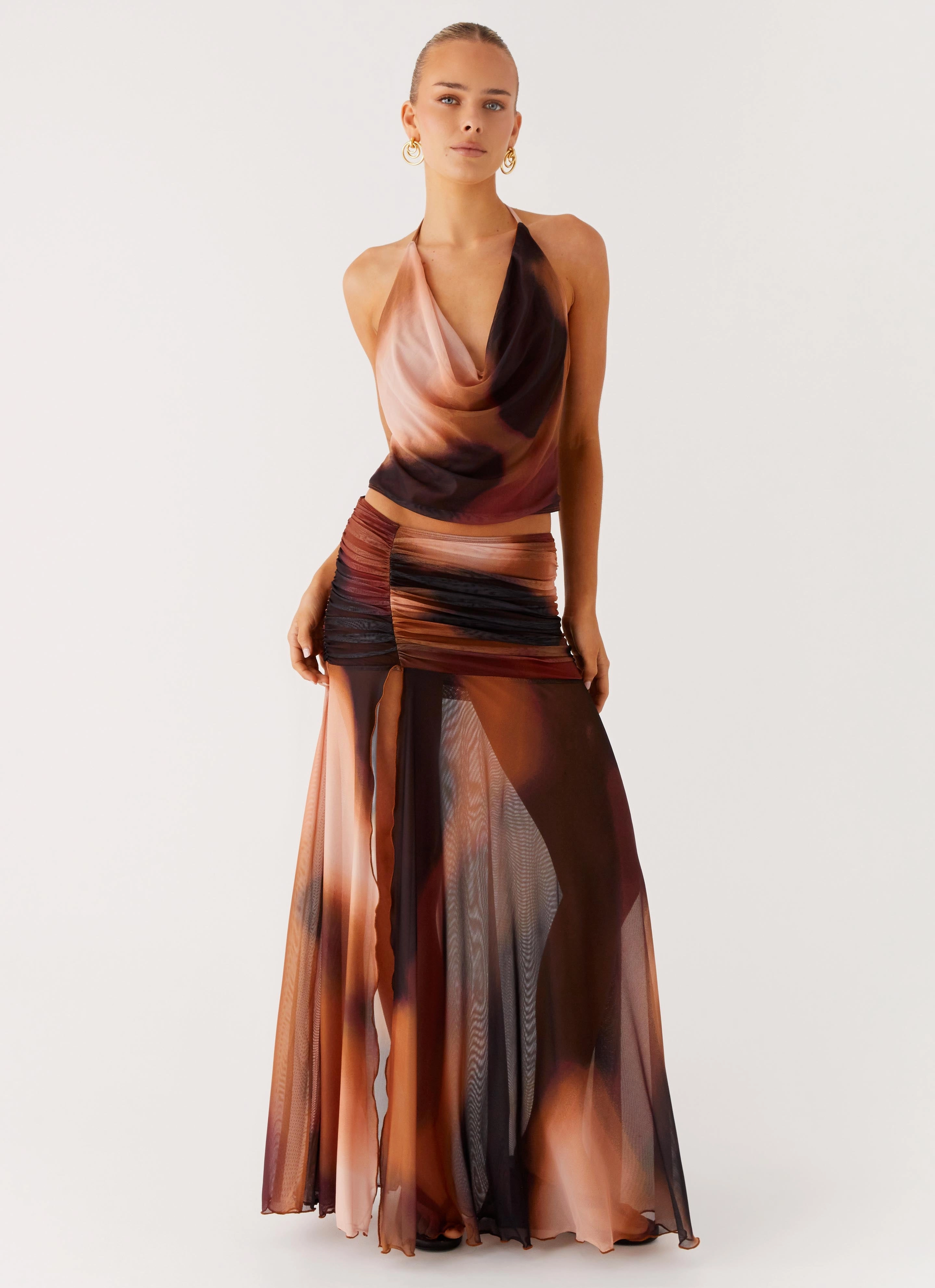 Stargazer Mesh Cowl Top - Black Gradient Stylist Pick