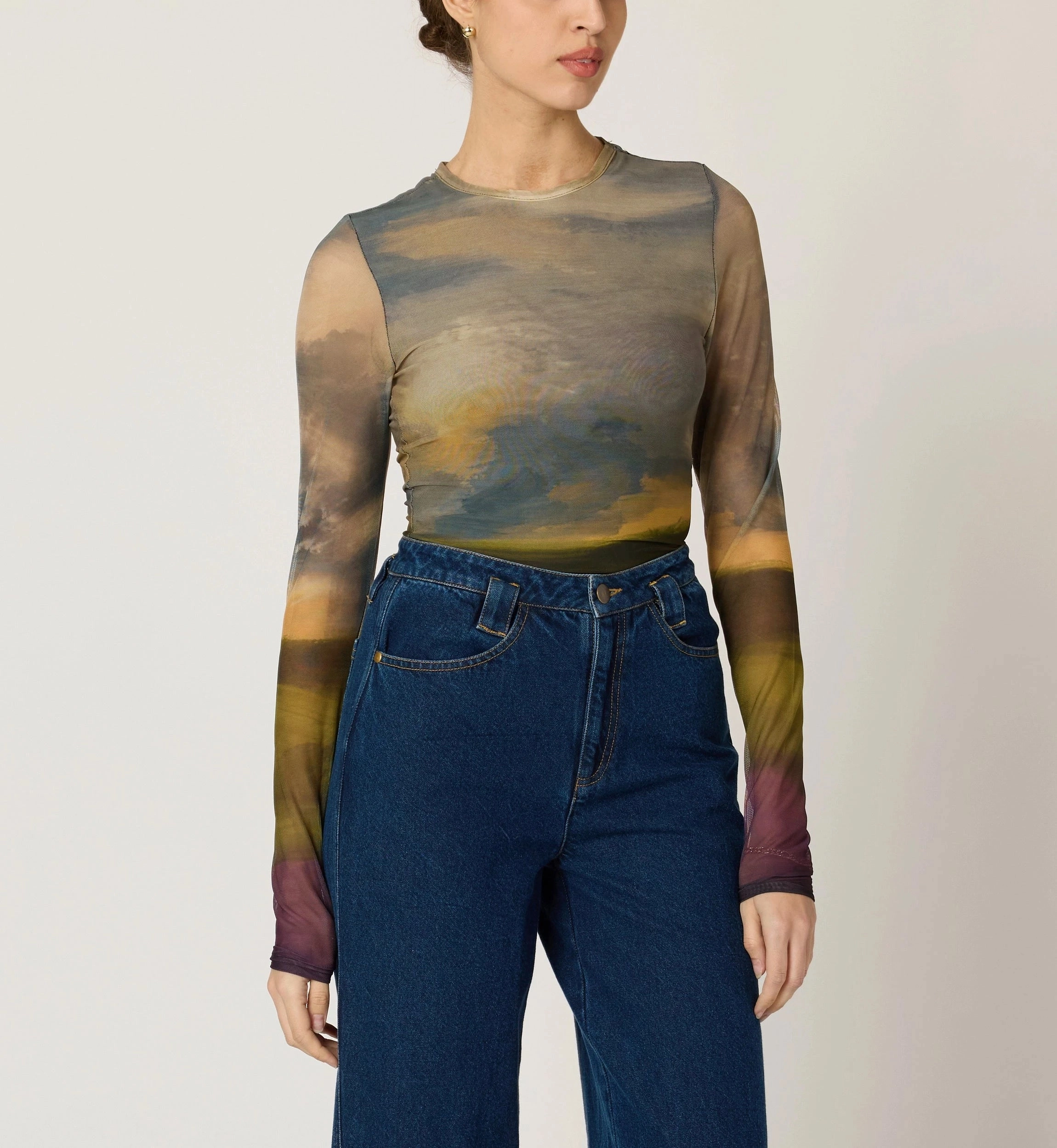 Dawn Top | San Bartolo Classic Crew Neck Printed Hoodie