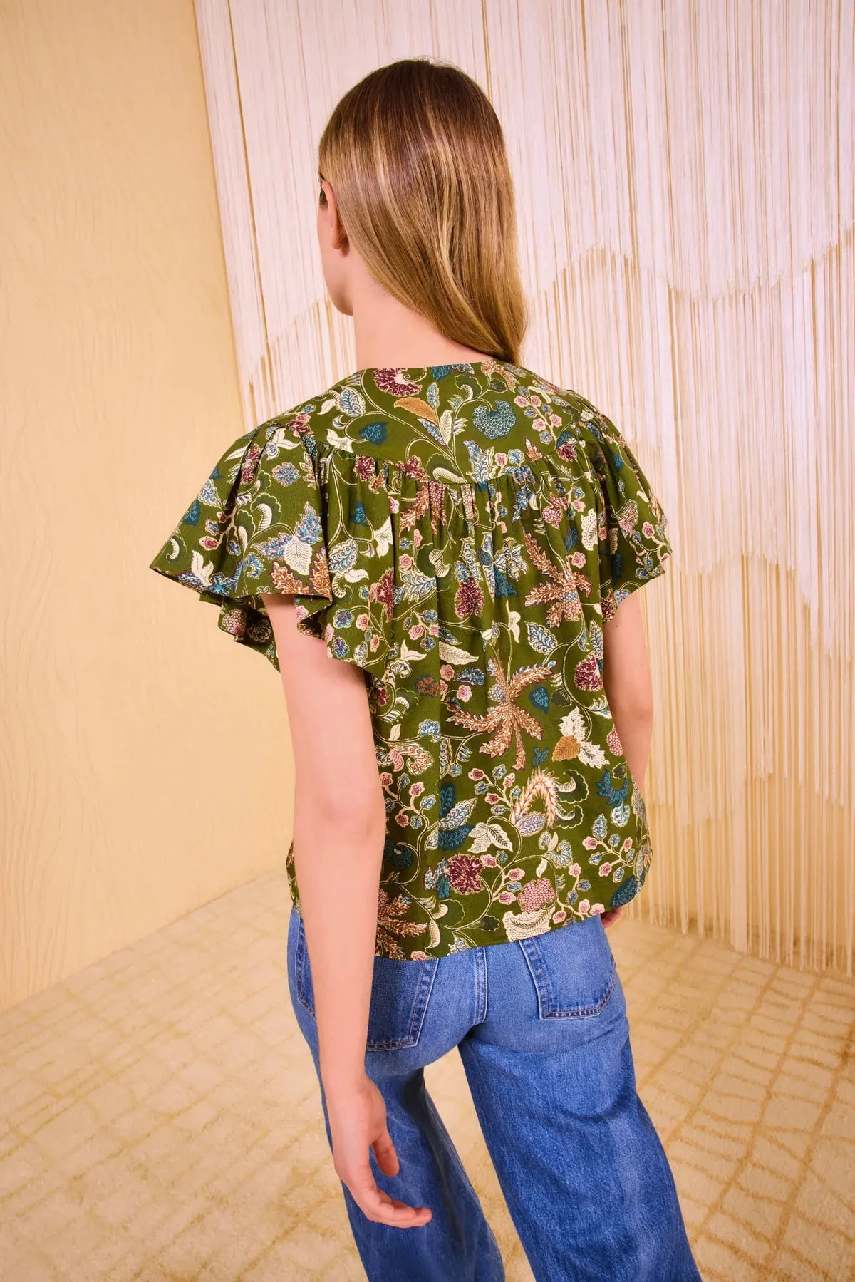 Ulla Johnson Perline Flutter Sleeve Blouse Formal Tank