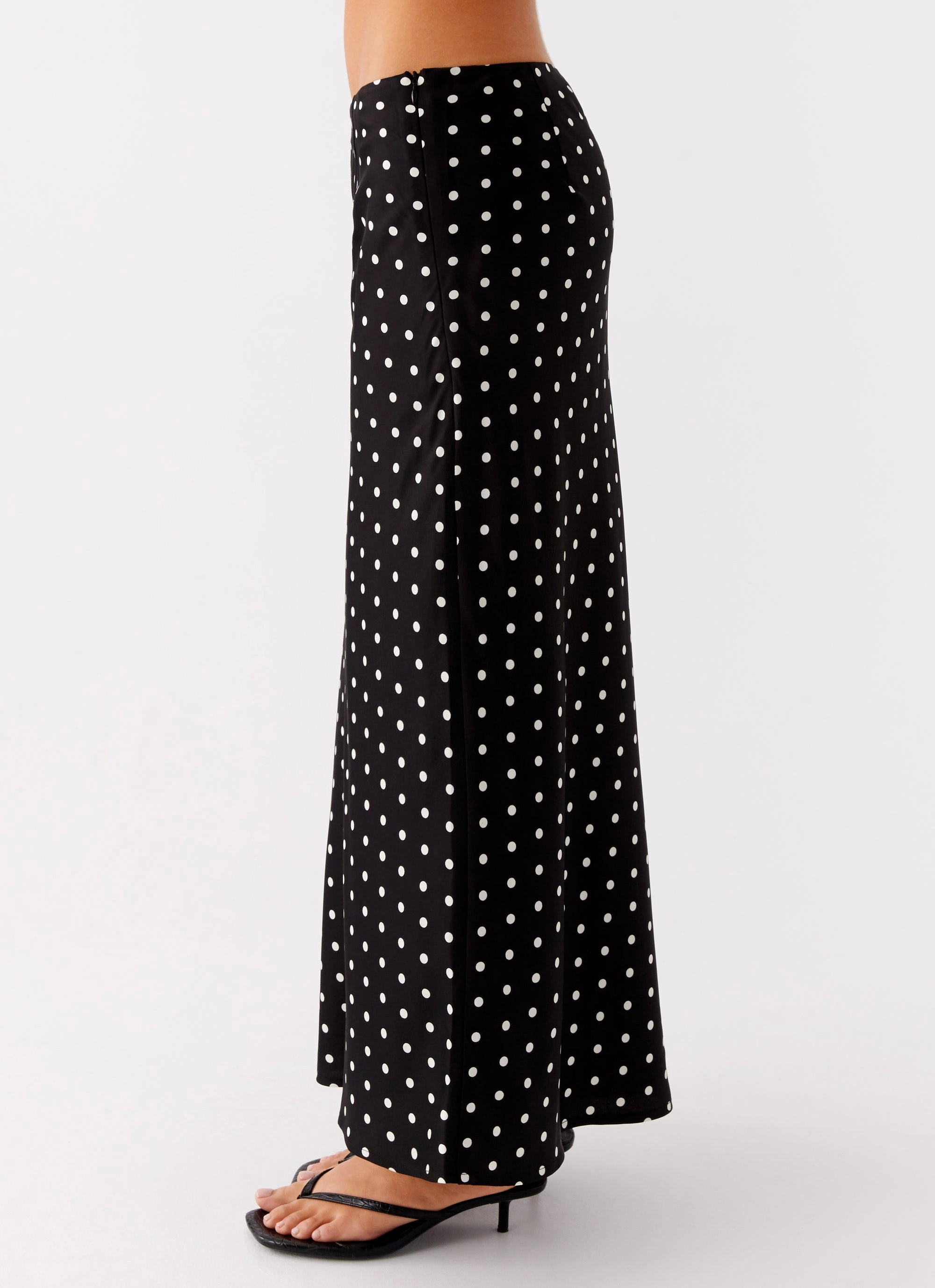 Breanne Midi Skirt - Black Polka Dot Natural Mood