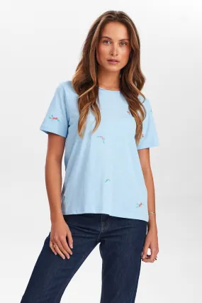 Moisture Management NUSUIS T-SHIRT - GOTS - Cerulean
