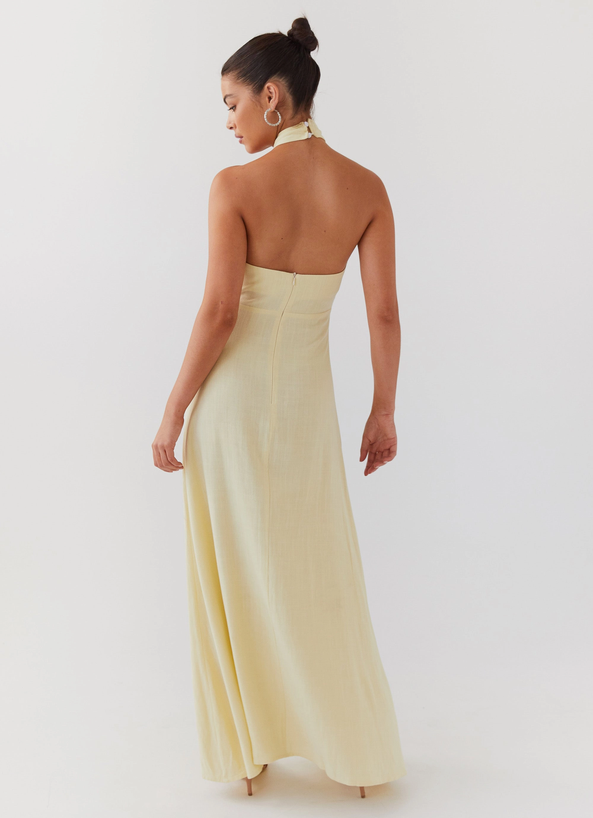 Soft Fit Wear Adrienne Linen Maxi Dress - Lemon