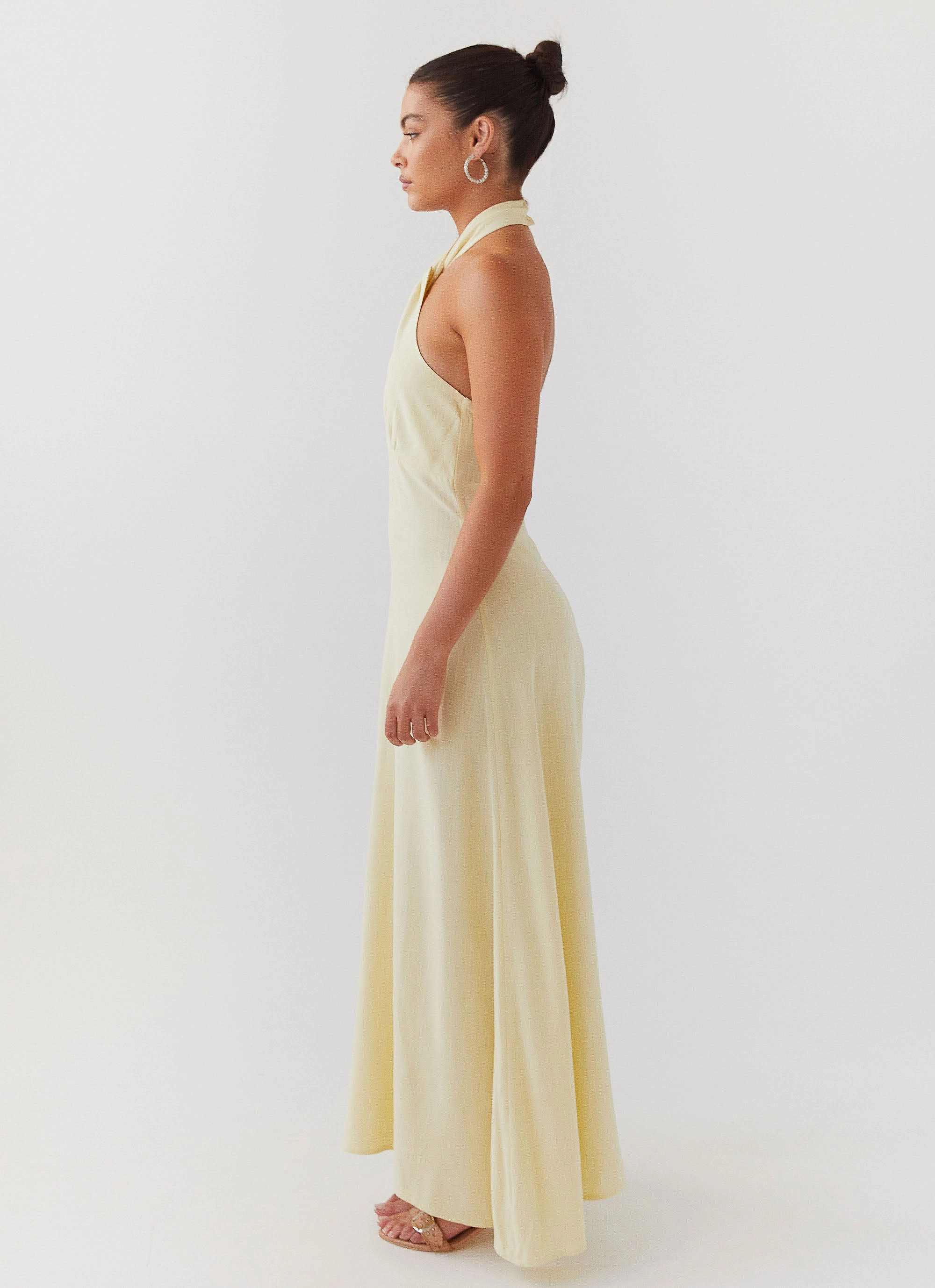 Adrienne Linen Maxi Dress - Lemon Fall Fashion