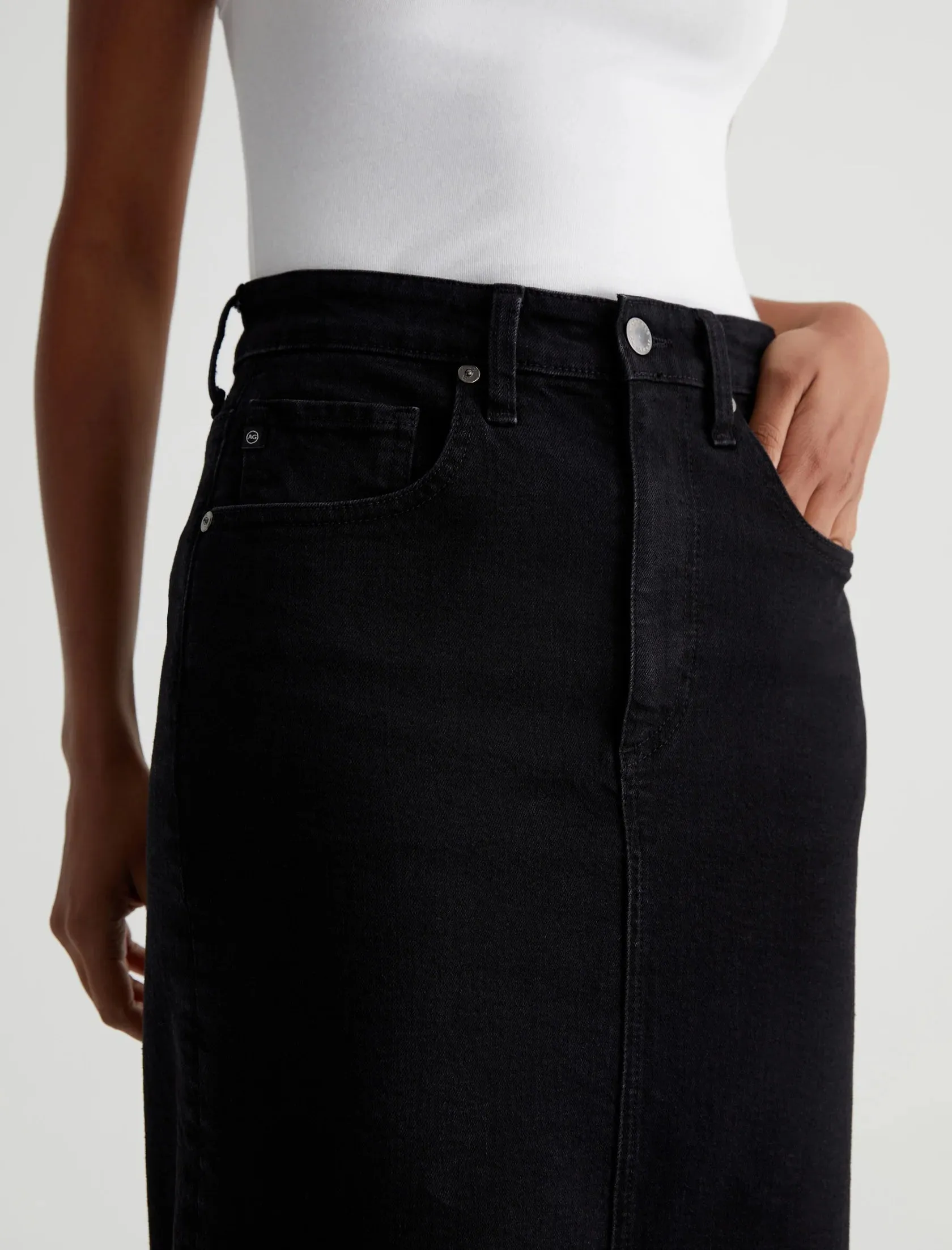 Reinforced Seams AG Jeans High-Waisted Midi Tefi Skirt