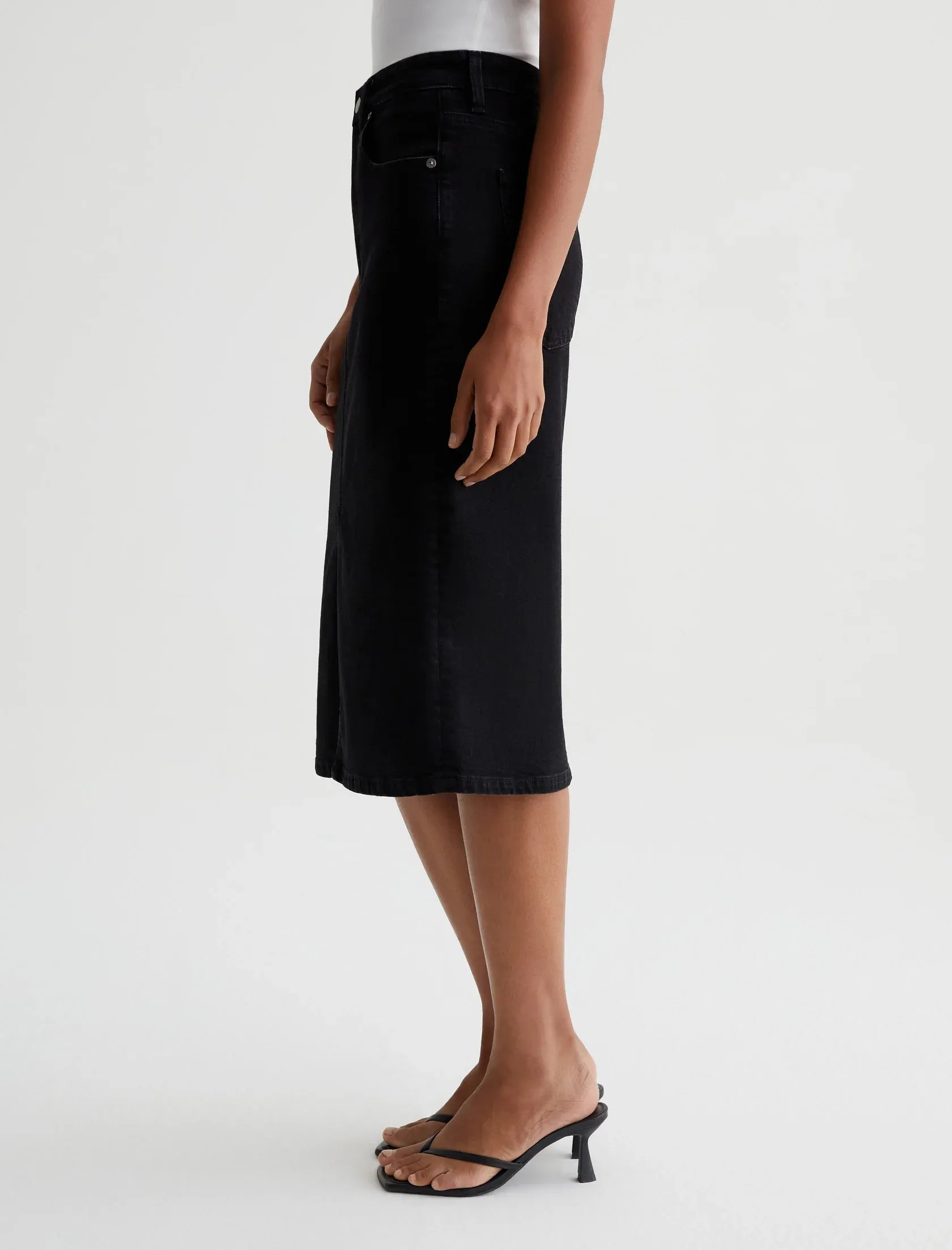 Easy Care Fabric Finish Minimal Comfort AG Jeans High-Waisted Midi Tefi Skirt
