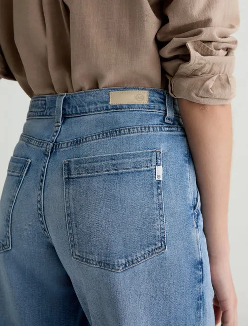 AG Stella Wide Leg Plazzo Jeans - Abyss Softened Denim Material