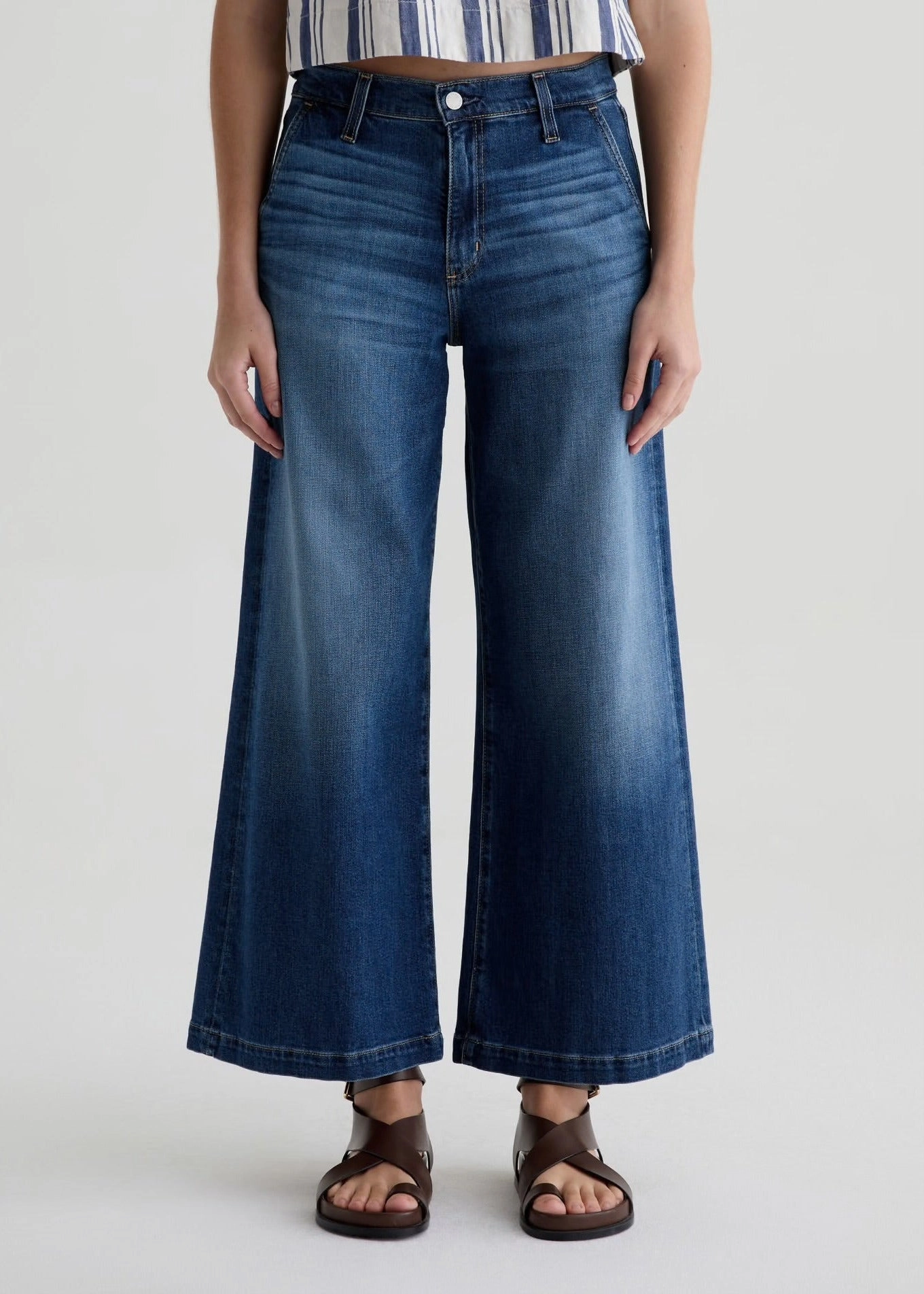 AG Stella Ankle Mid-Rise Palazzo Ankle - Indigo Trend Setter Vintage Lover