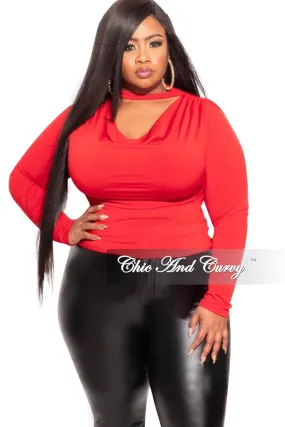 Final Sale Plus Size Draping Top in Red City Wear