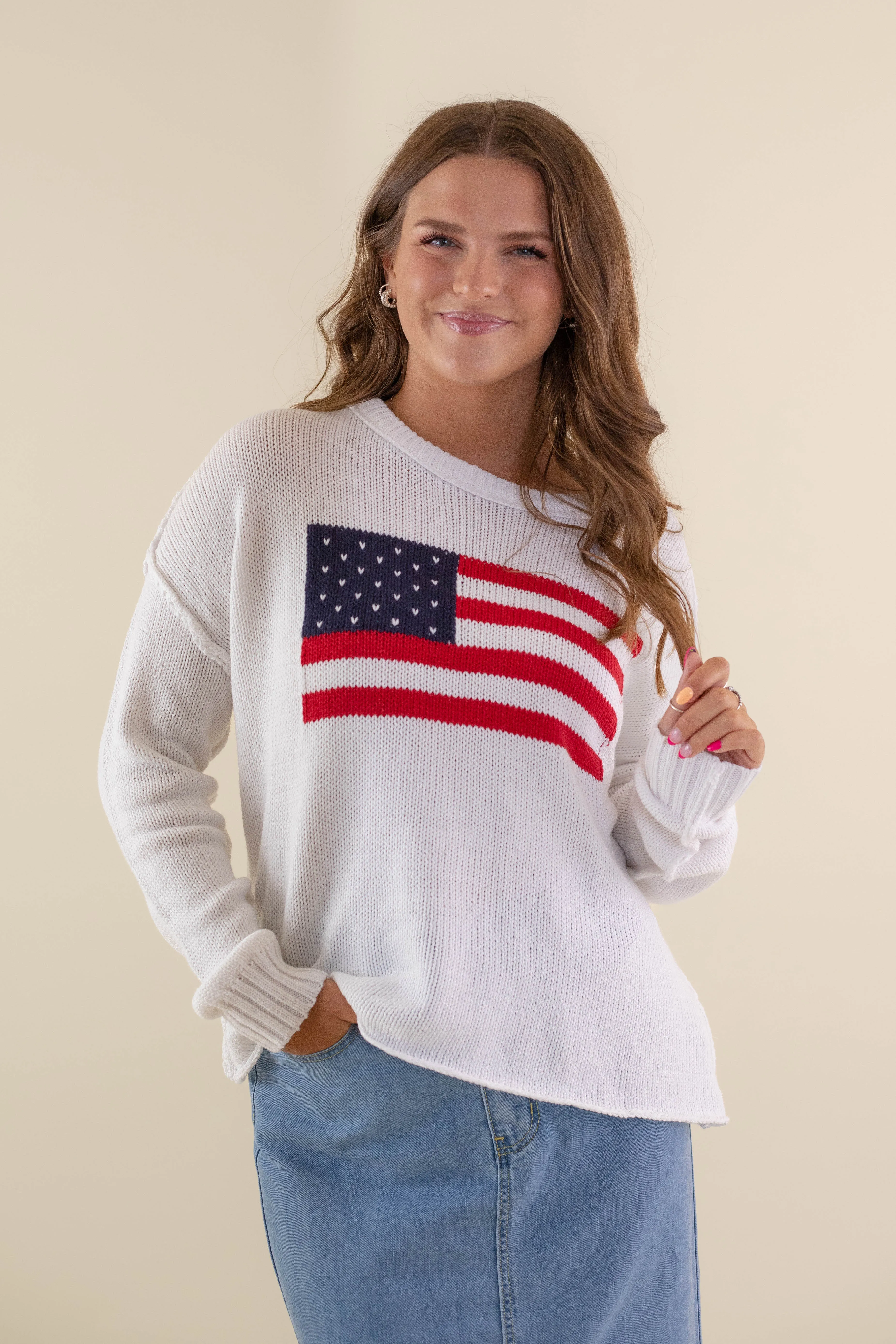 RESTOCK: All American Sweater-White Sweat Absorbing Lining