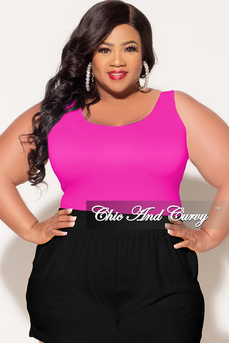 Travel Essential Final Sale Plus Size Camisole with Thick Straps in Neon Hot Pink (Top Only)