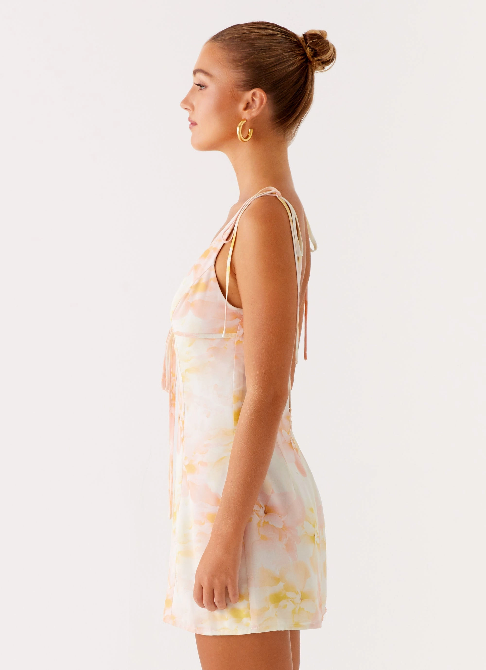 Alden Mini Dress - Floral Print Autumn-Season Minimalist Layering