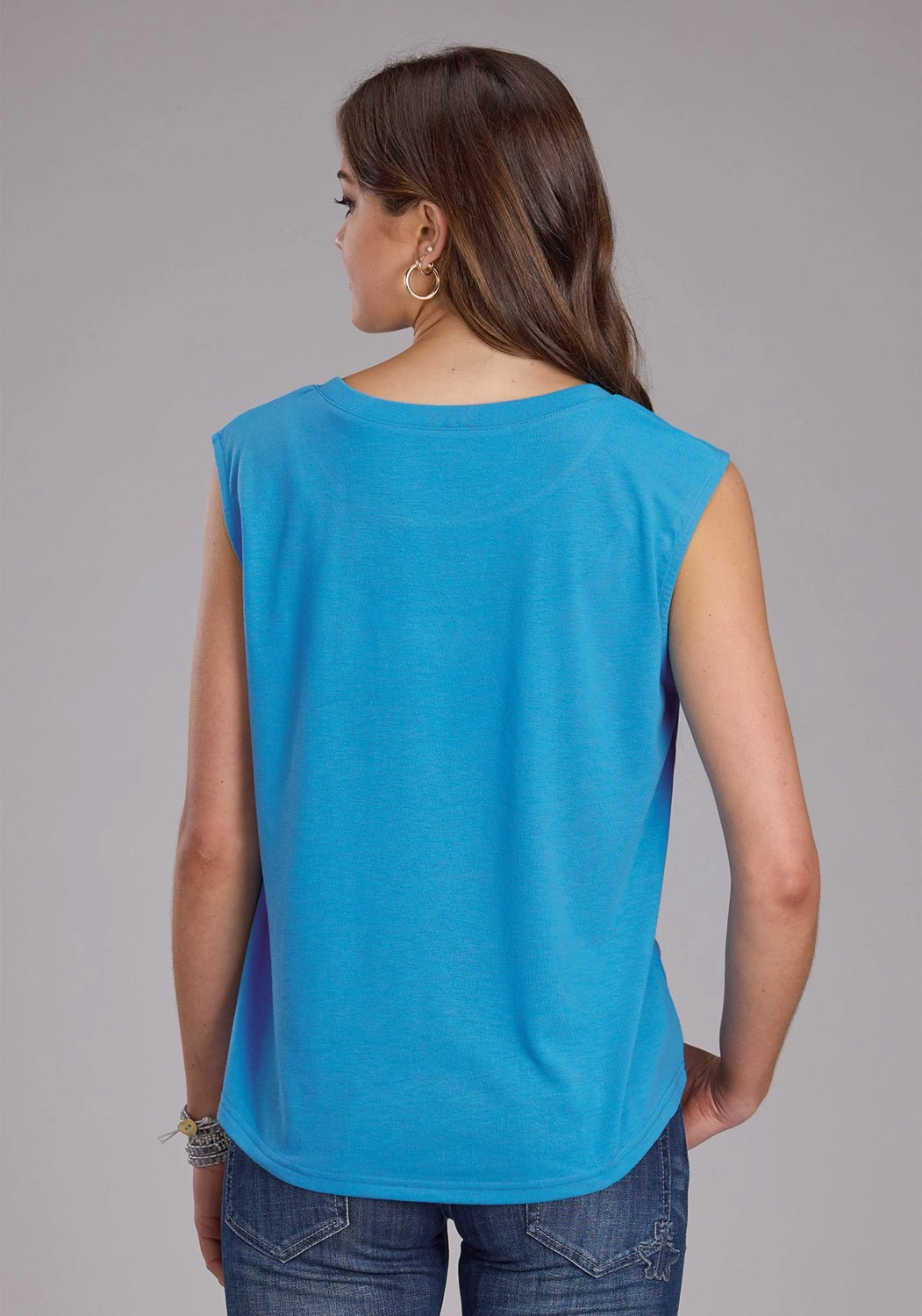 Roper Womens Taco Bout Blue Poly/Rayon S/L T-Shirt Exclusive Collection