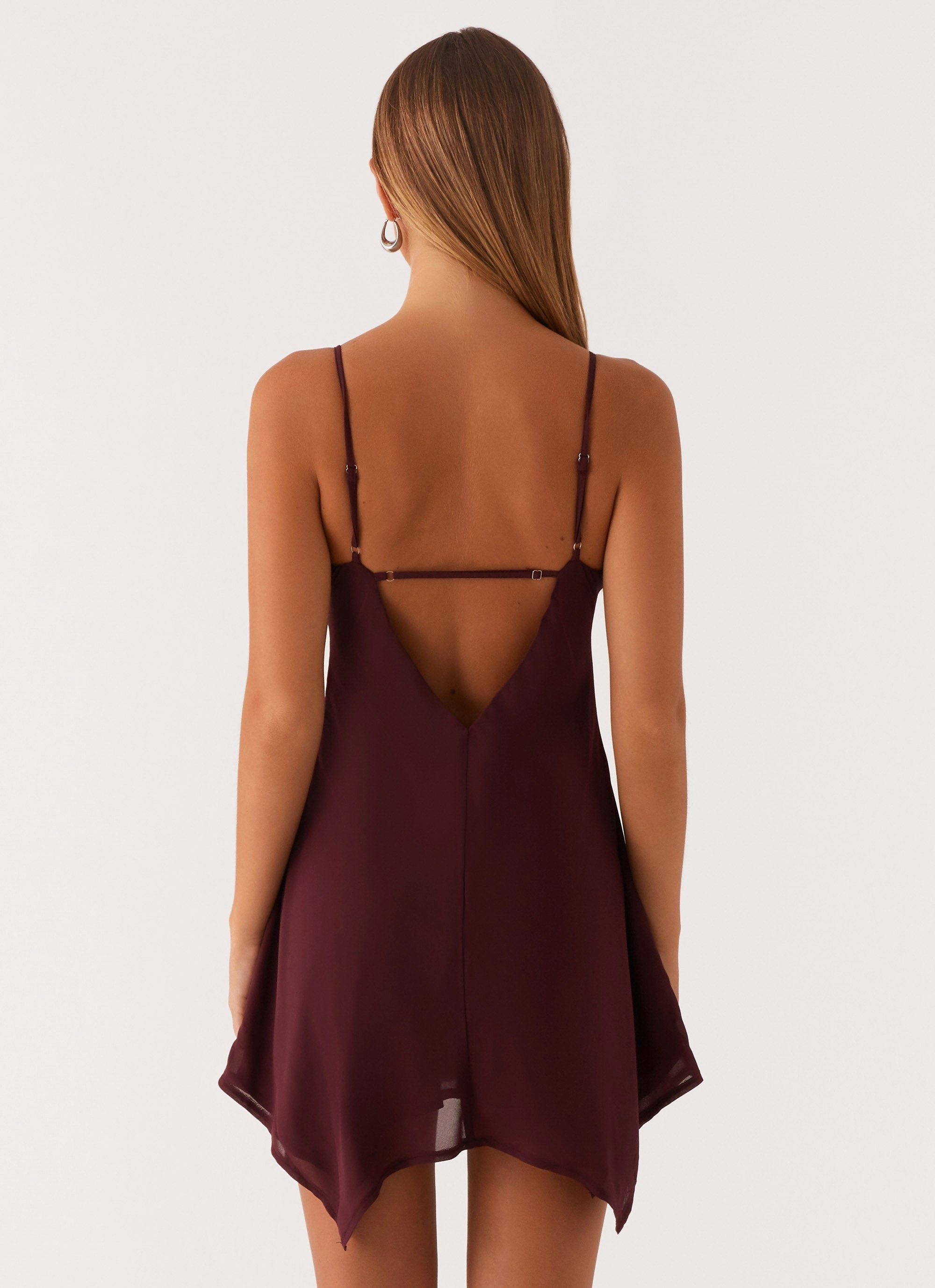 Travel-Pack Briella Chiffon Mini Dress - Mulberry