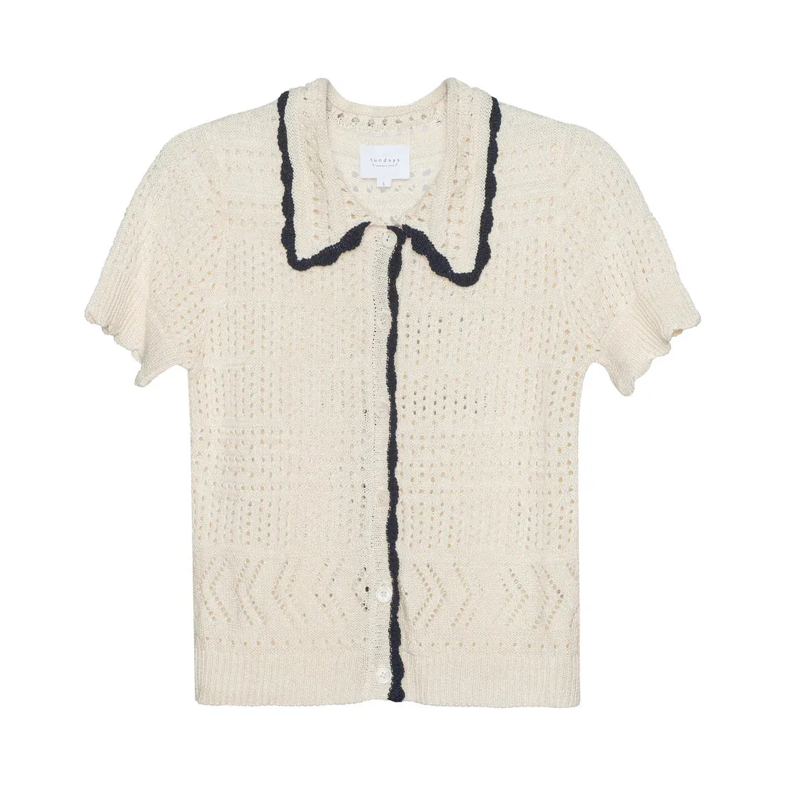 Sundays Agnes Sweater Polo DoubleStitchedHem