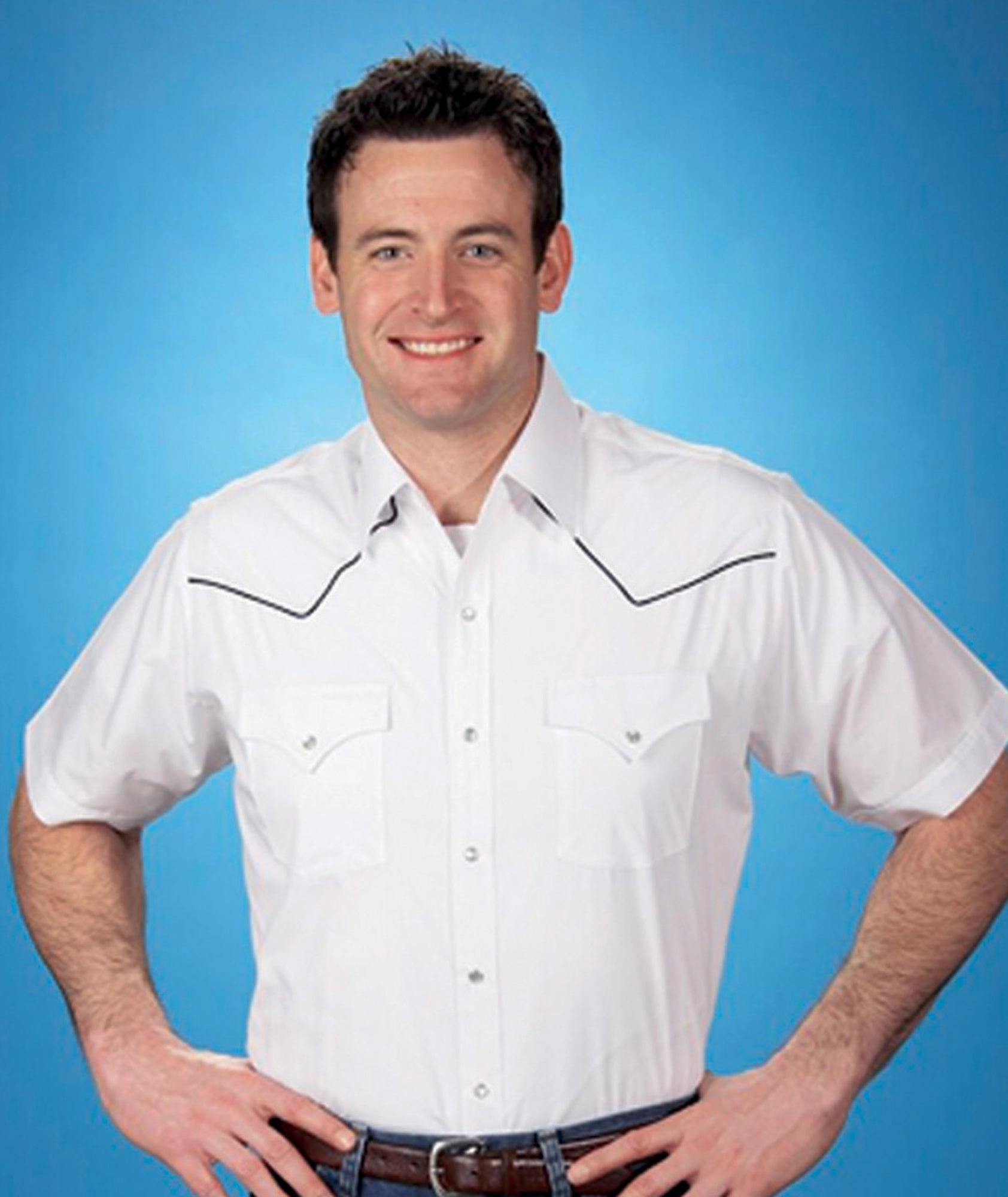 All-Purpose Wear Ergonomic Sleeve Cut Ely & Walker Mens Solid White Western Shirt S/S Poly/Cotton