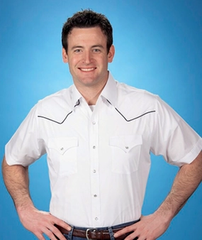 natural fiber Eco-friendly Ely & Walker Mens Solid White Western Shirt S/S Poly/Cotton