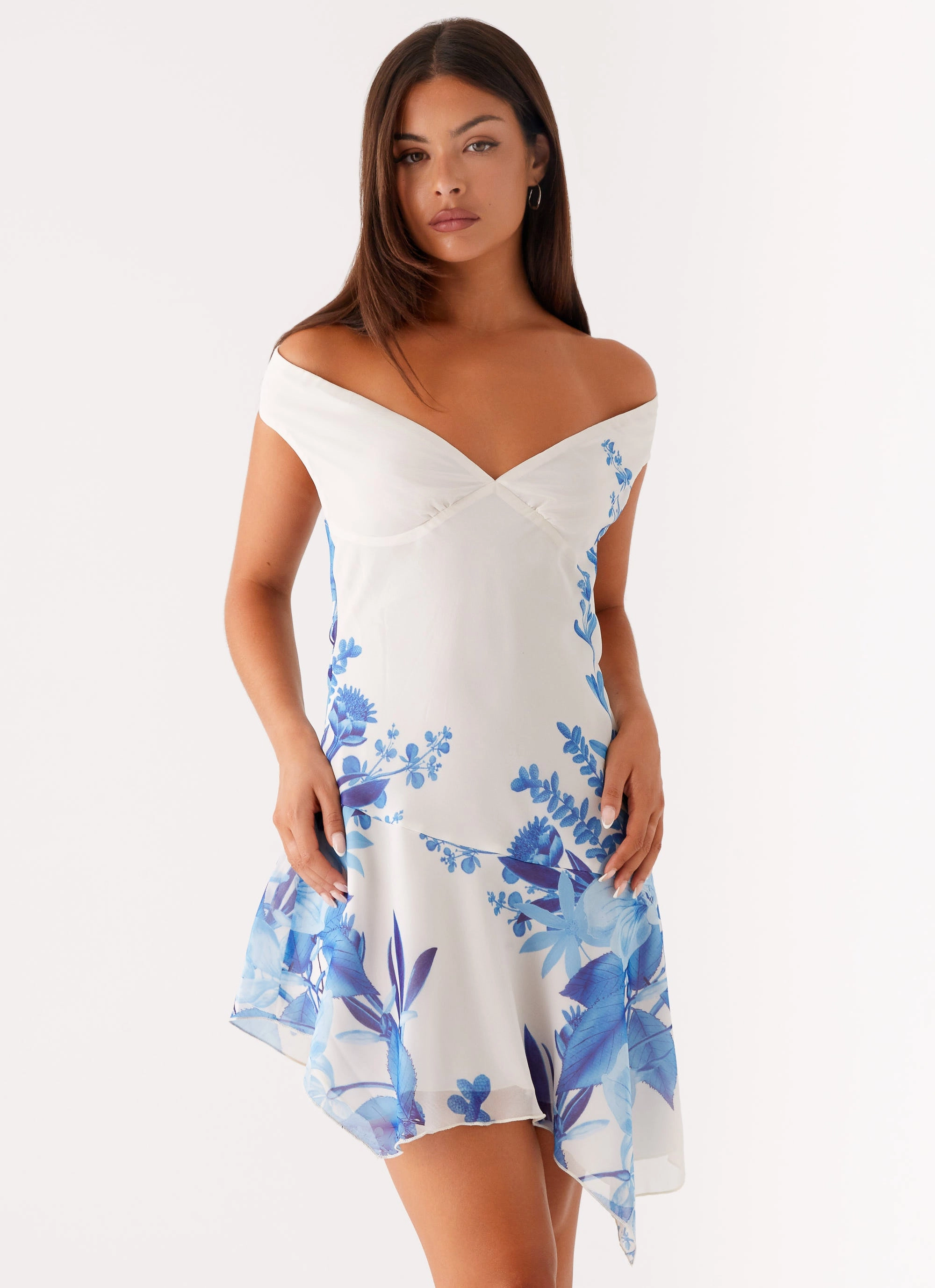 Seasonal Style Alma Mini Dress - Blue Floral Print