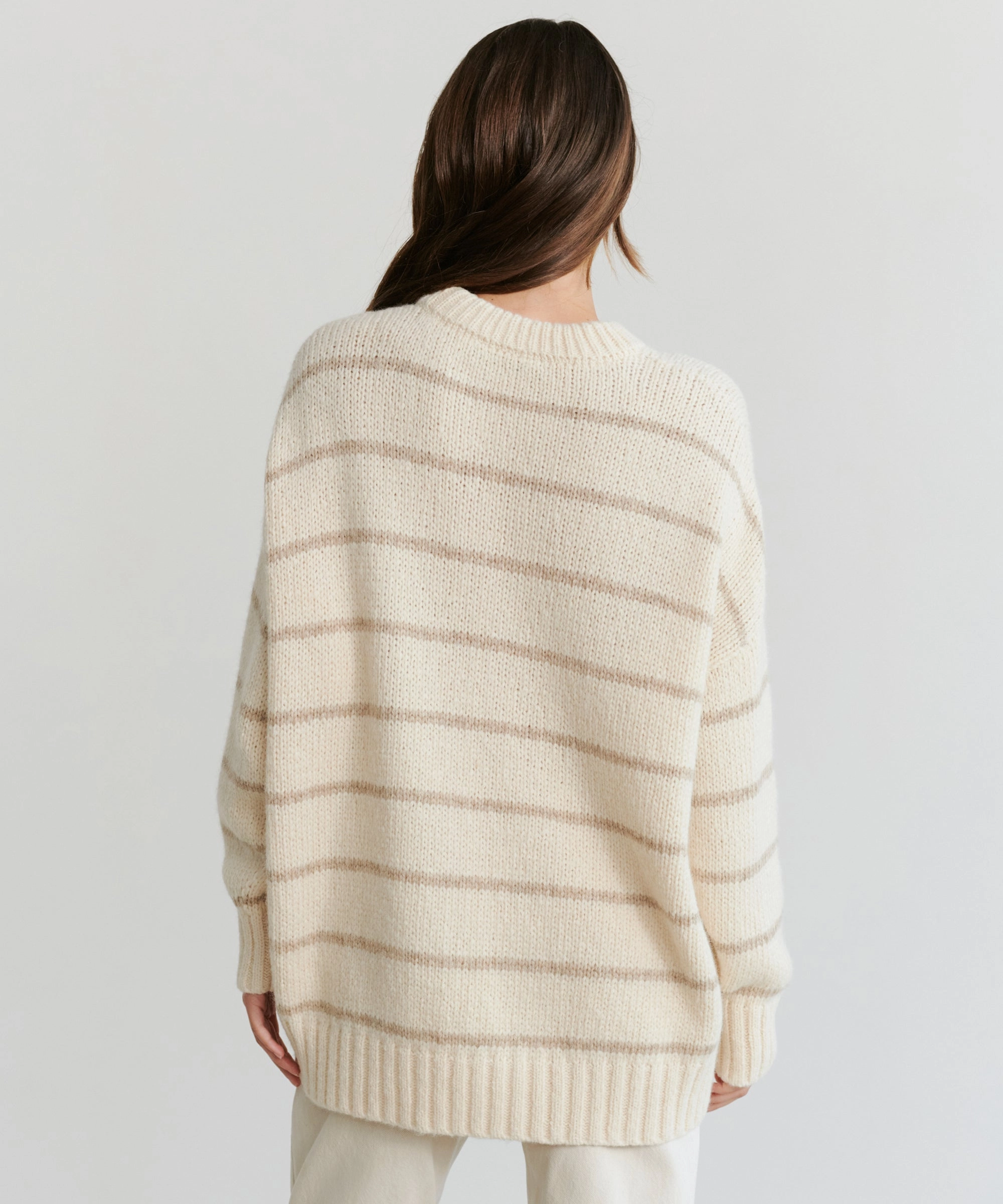 Interlock Knit Body Alpaca Cocoon Crewneck