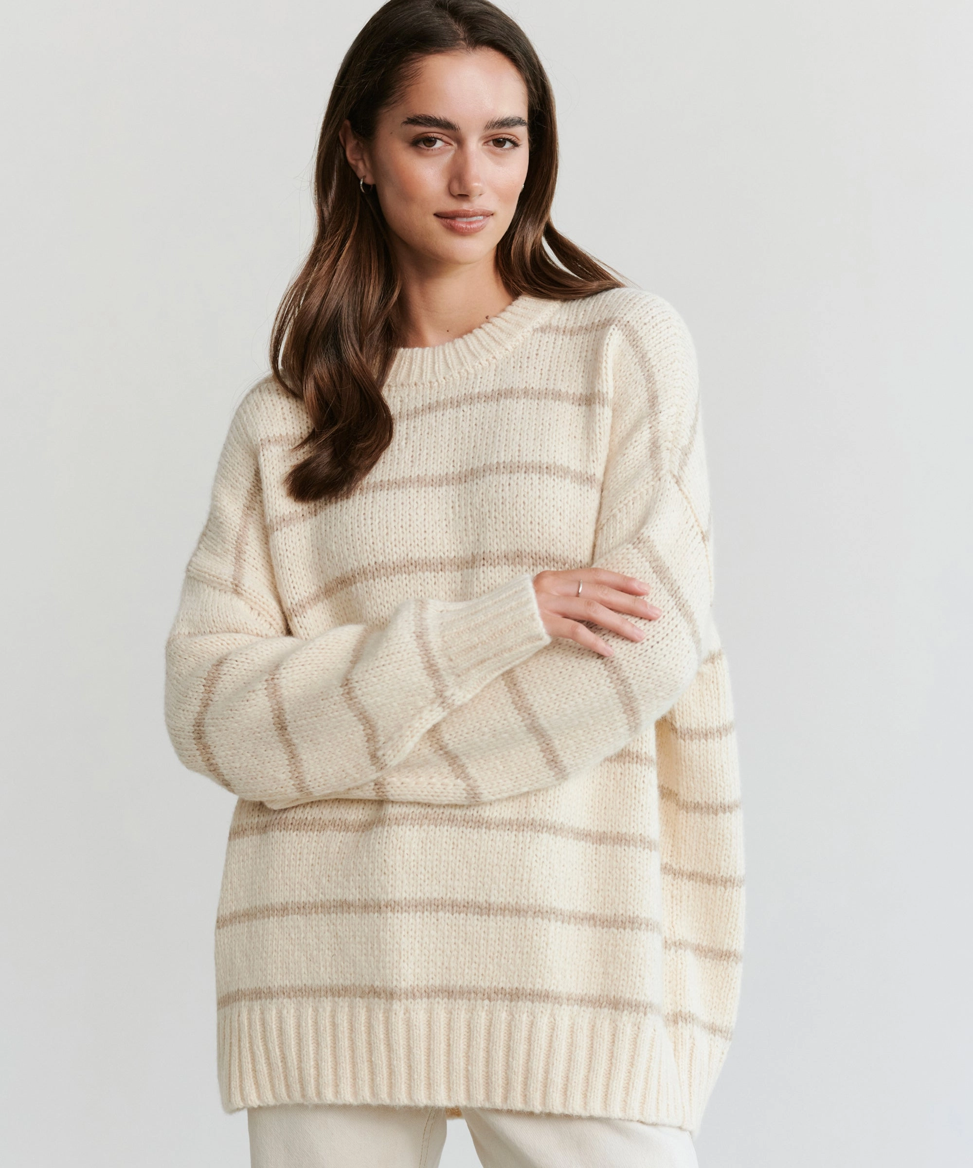 VeganFriendly Material Relaxed casual fit Alpaca Cocoon Crewneck