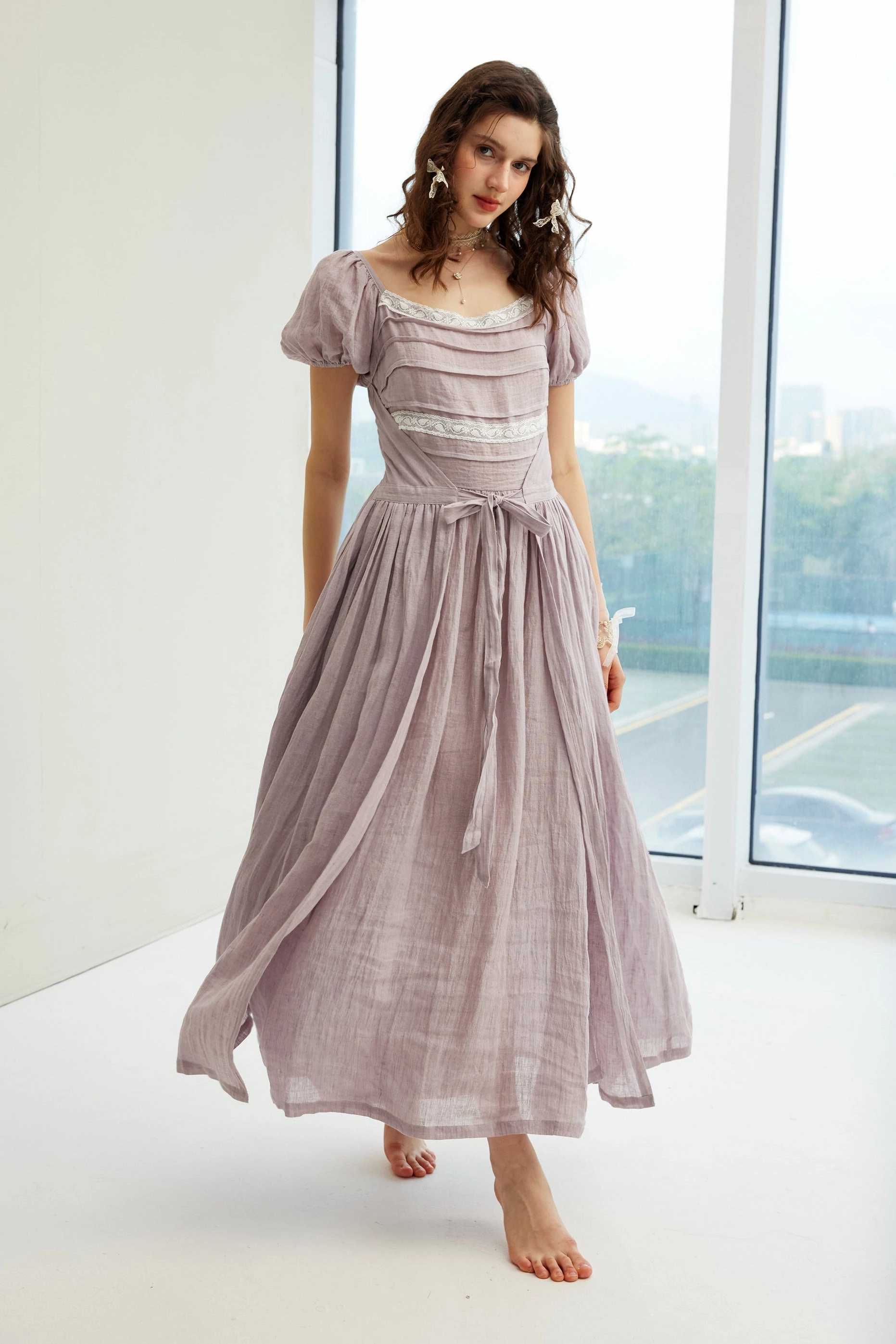 Amelia 17 | Wrapped linen dress Adaptable Style Soft Stretch