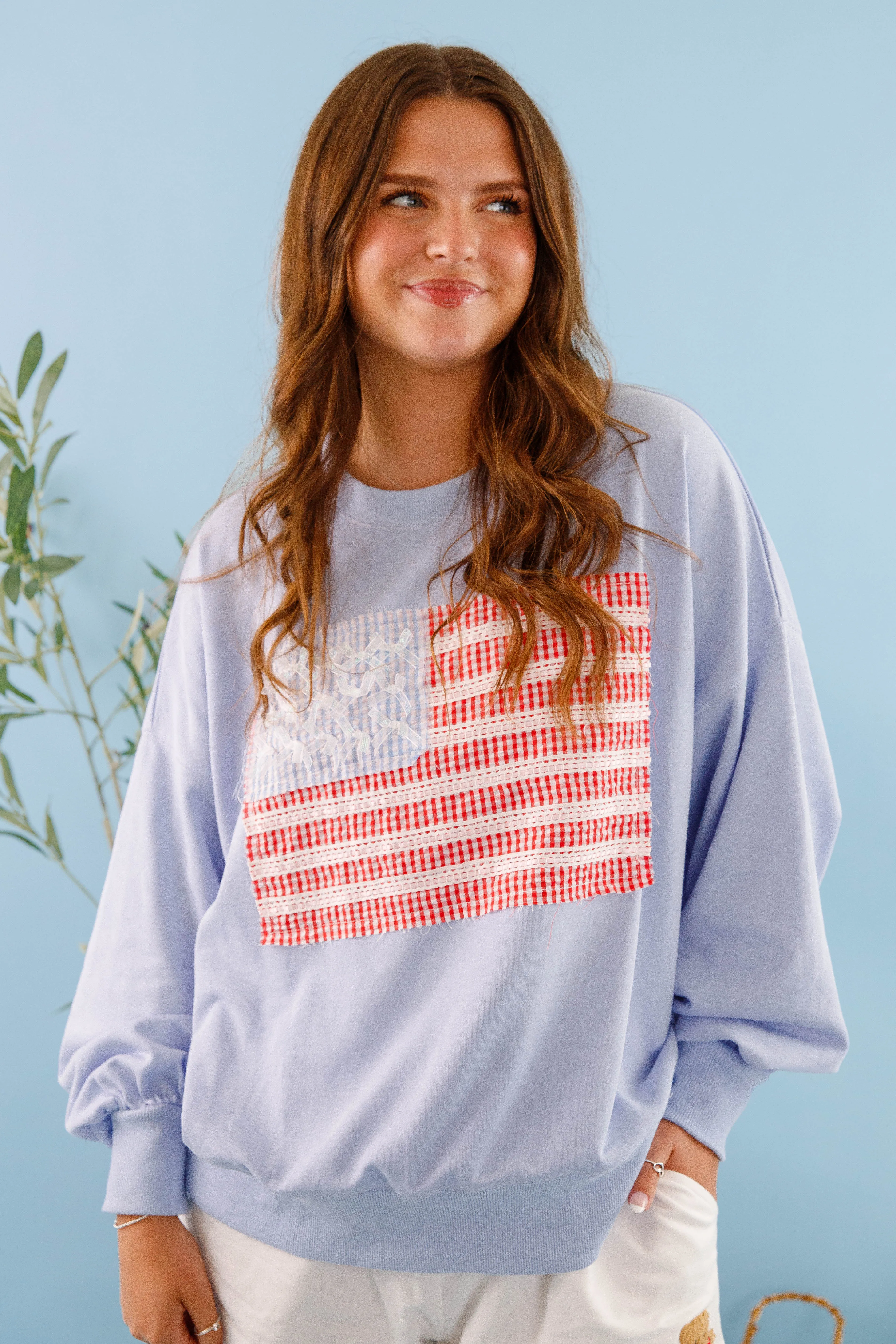 AllDayComfortFit America's Sweetheart Pullover-Blue