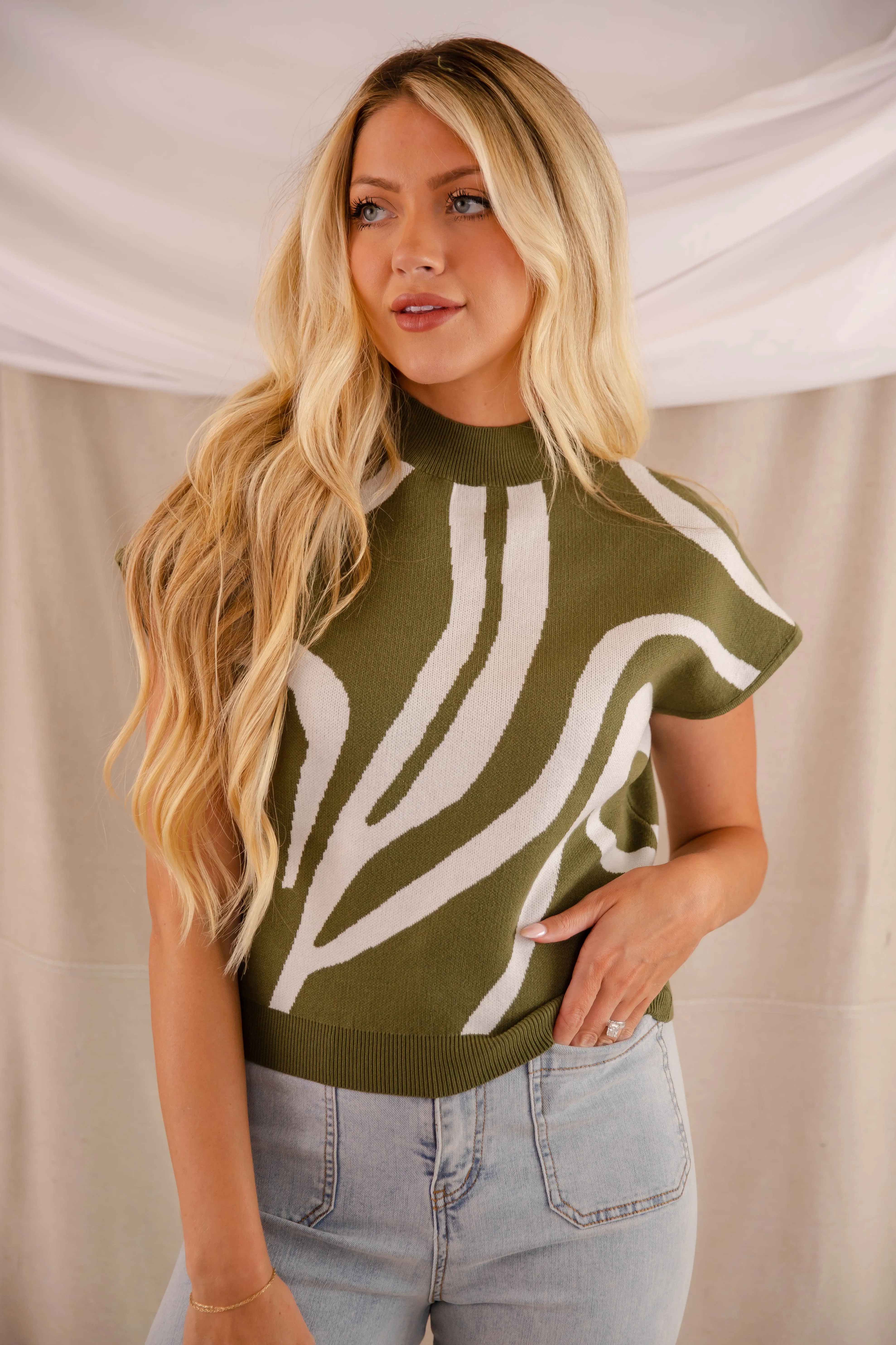 An Abstract Thought Sweater-Olive Chill Style