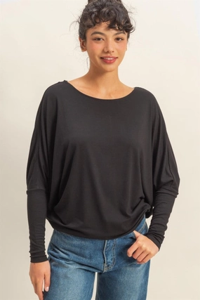 Ultra Soft Texture Thermoregulating Fabric Anna Dolman Long Sleeve Top