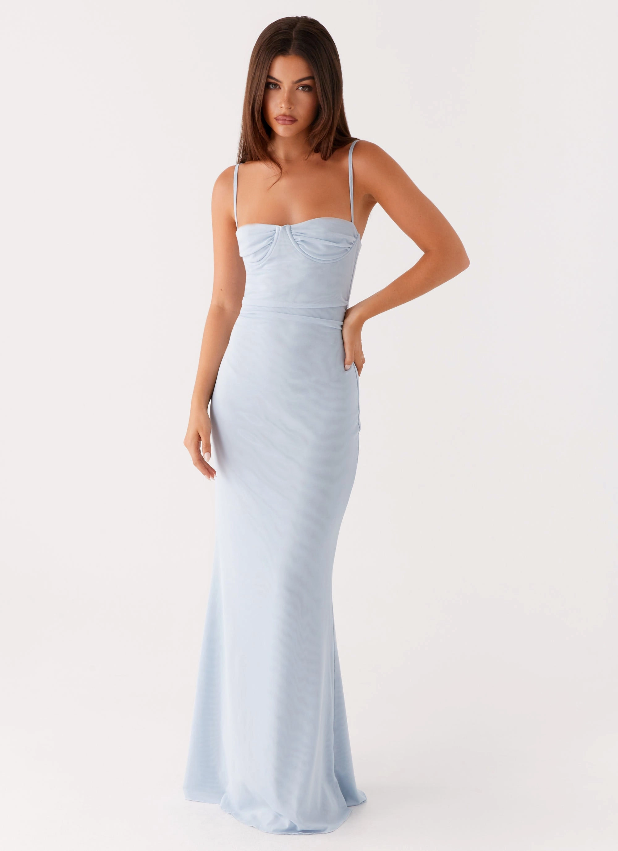 Anna Sophia Maxi Dress - Blue Stylish Layer