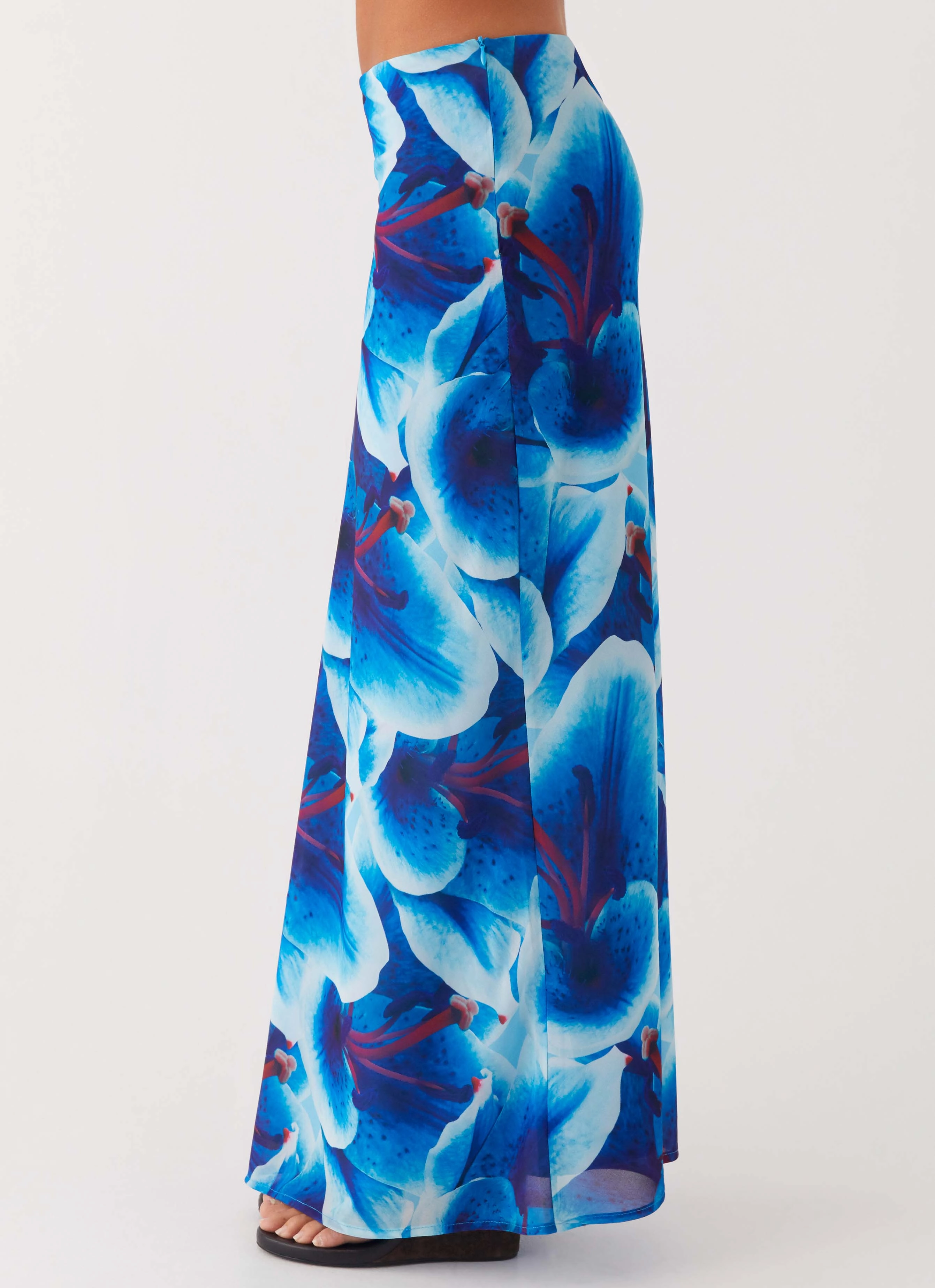 Trendy Outfit Non Irritating Edges Another Life Chiffon Maxi Skirt - Turquoise Floral