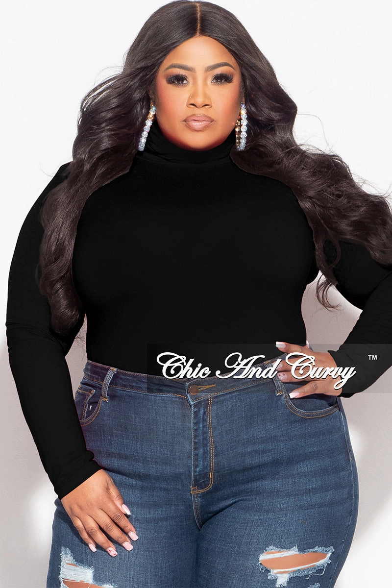 snag resistant Final Sale Plus Size Turtleneck in Black