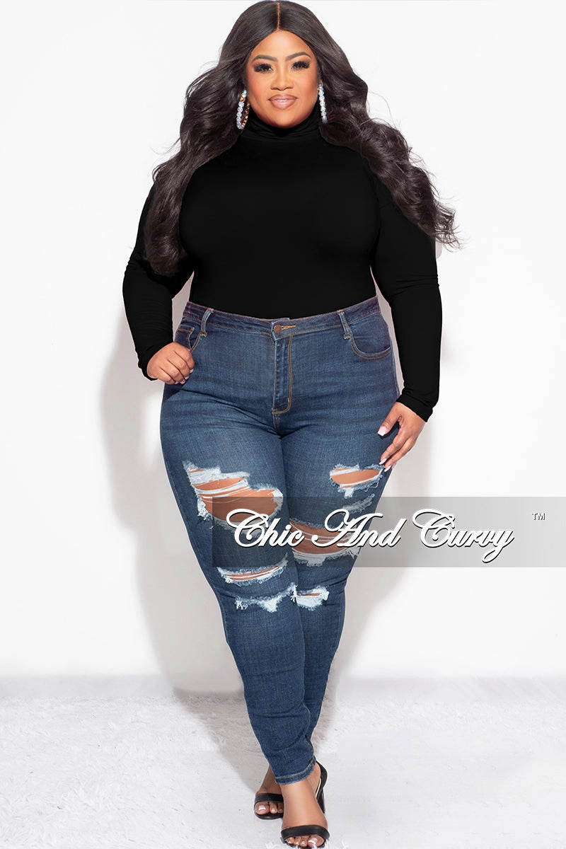 Body shaping Final Sale Plus Size Turtleneck in Black