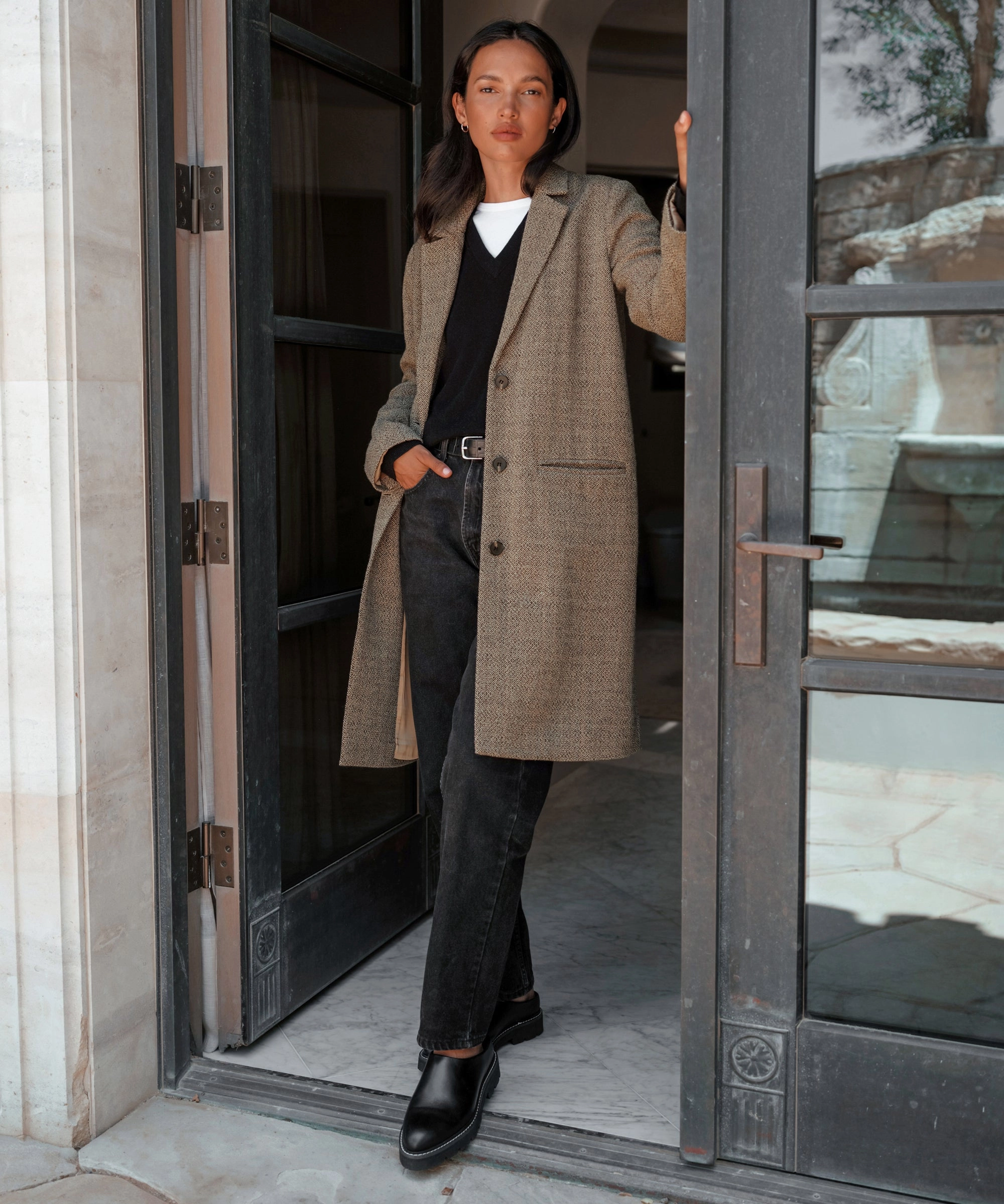 Hyde Coat Layered Hem Detailing