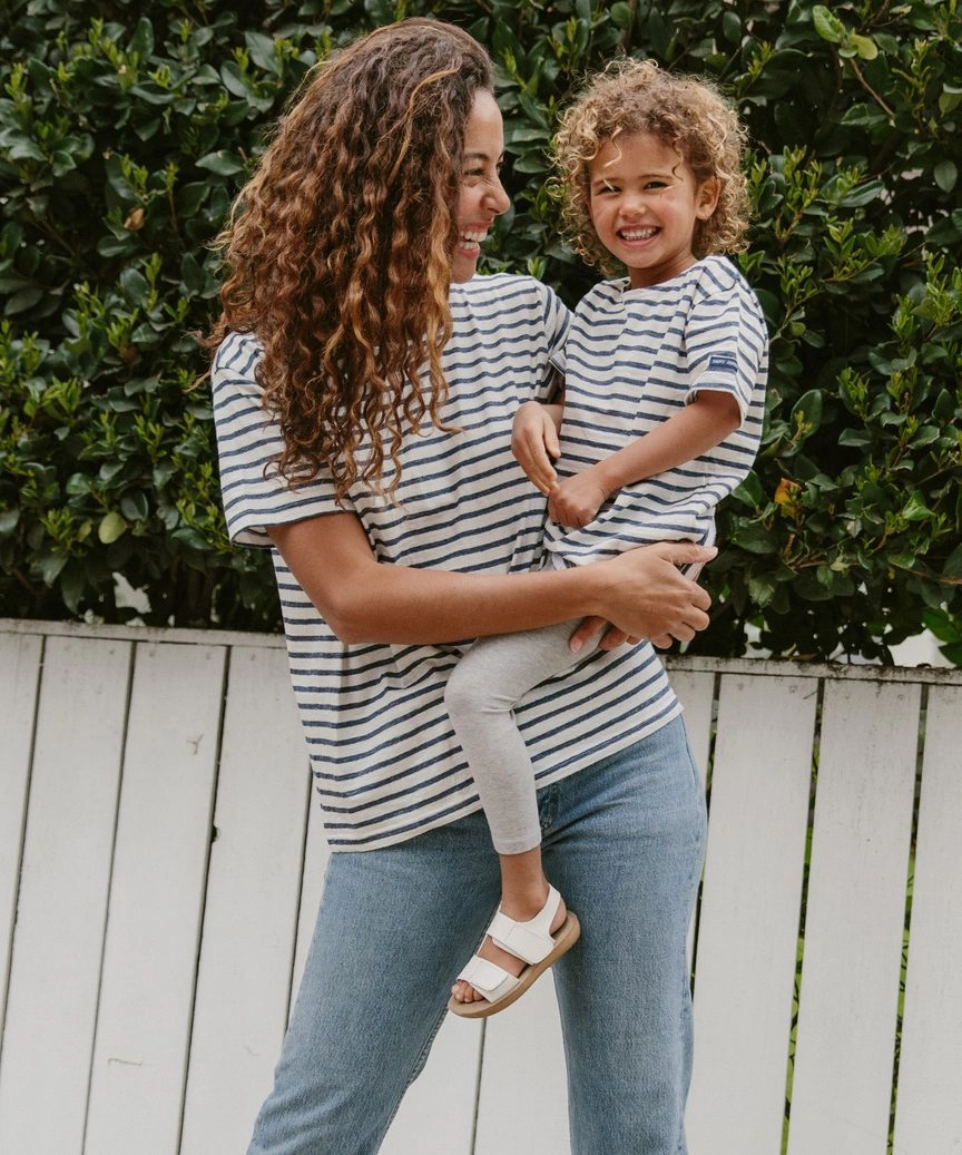 Sheer Overlay Material Kids' Rue Striped Tee