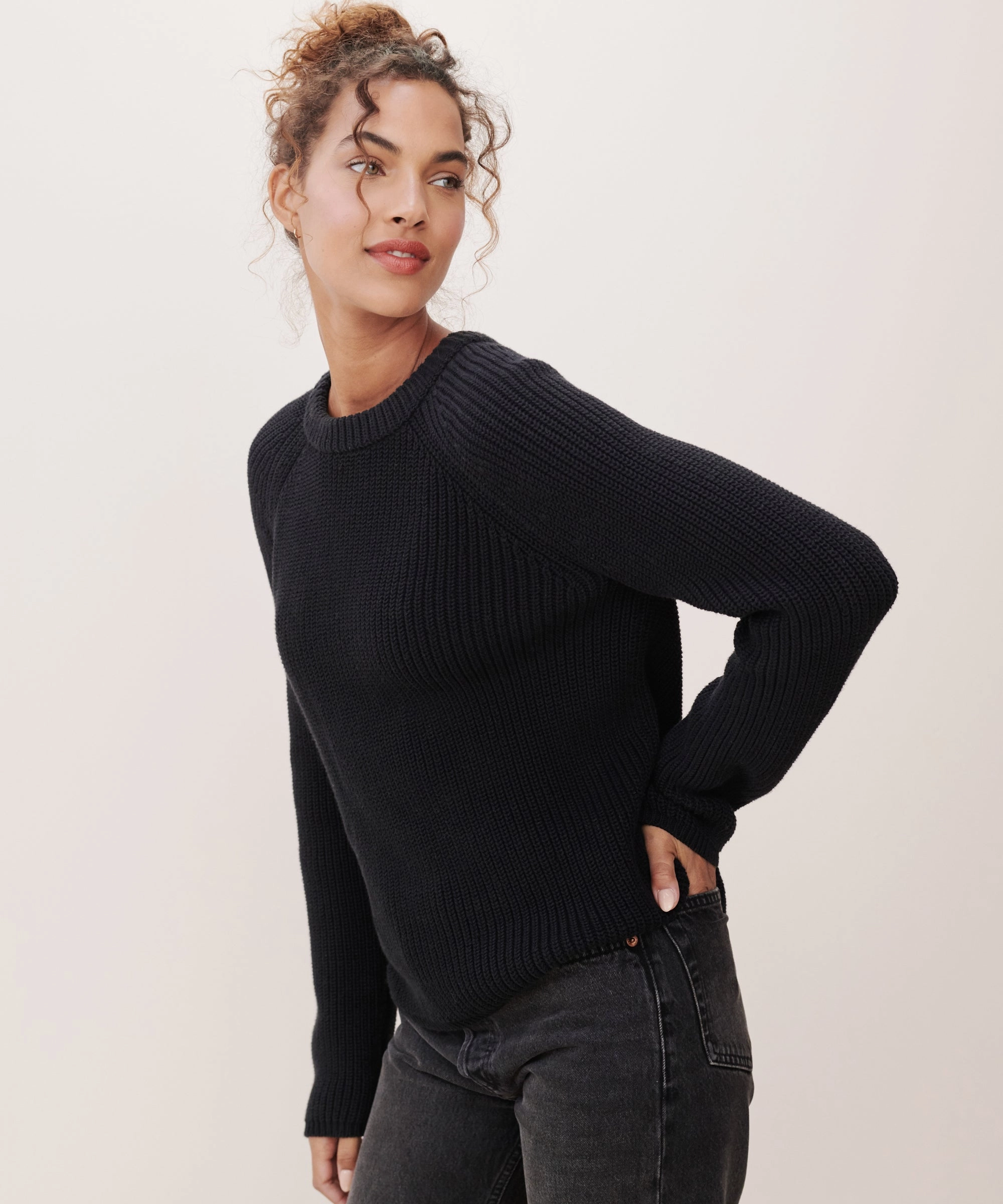Subtle Details Cotton Fisherman Sweater