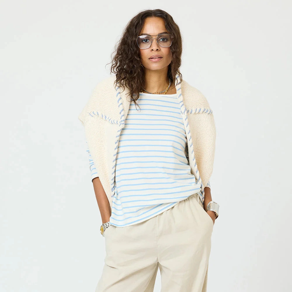 Long Sleeve Shirt NonRestrictive Cut Kerri Rosenthal Long Sleeve Strip Tee