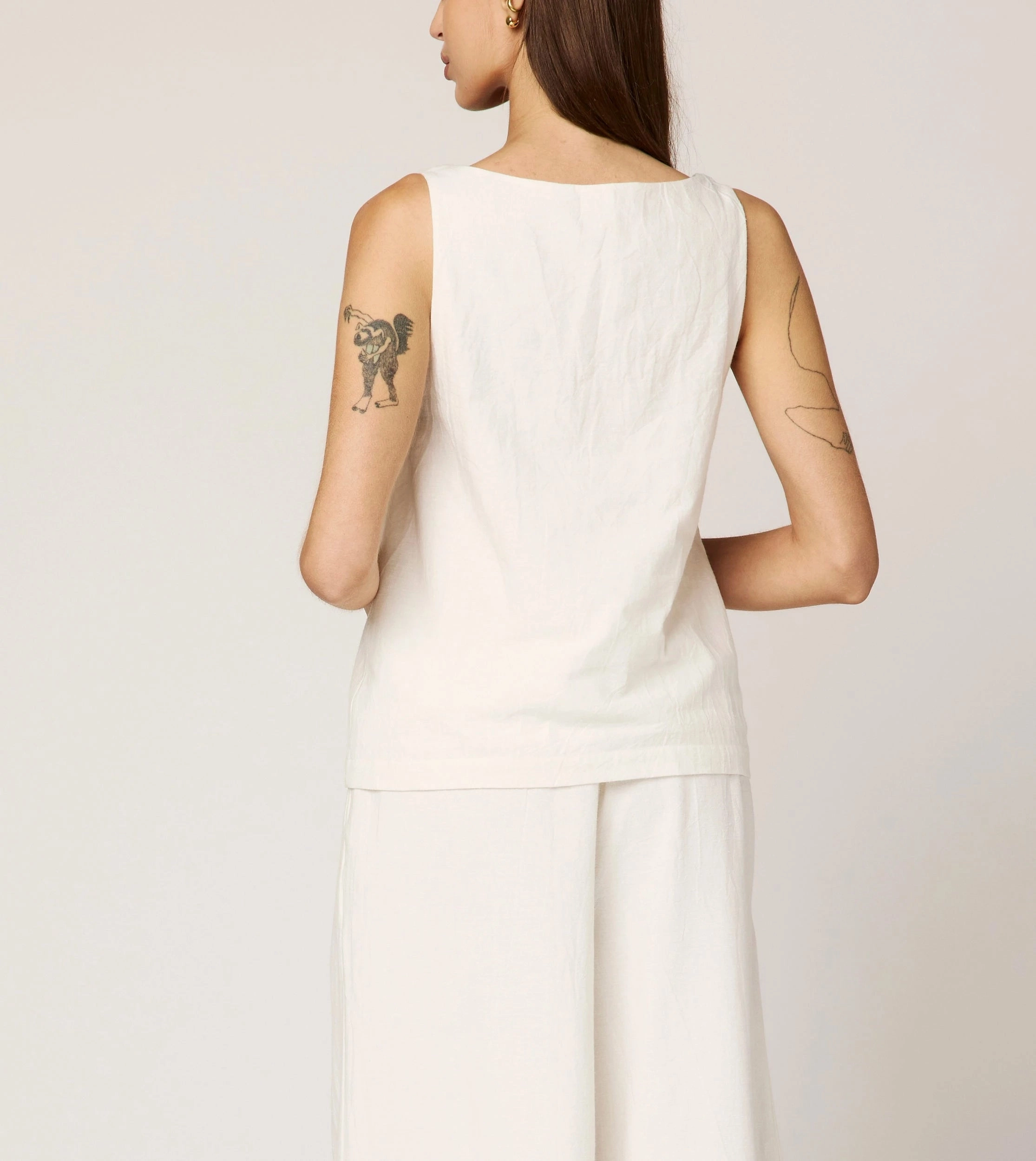 Soft Blended Fabric Quick Access Zipper Ambesia Tank | Ivory