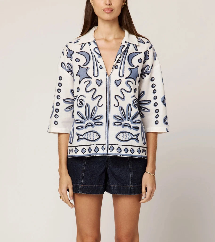 Cleobella Meredith Blouse Tagless Comfort RibbedNeckline