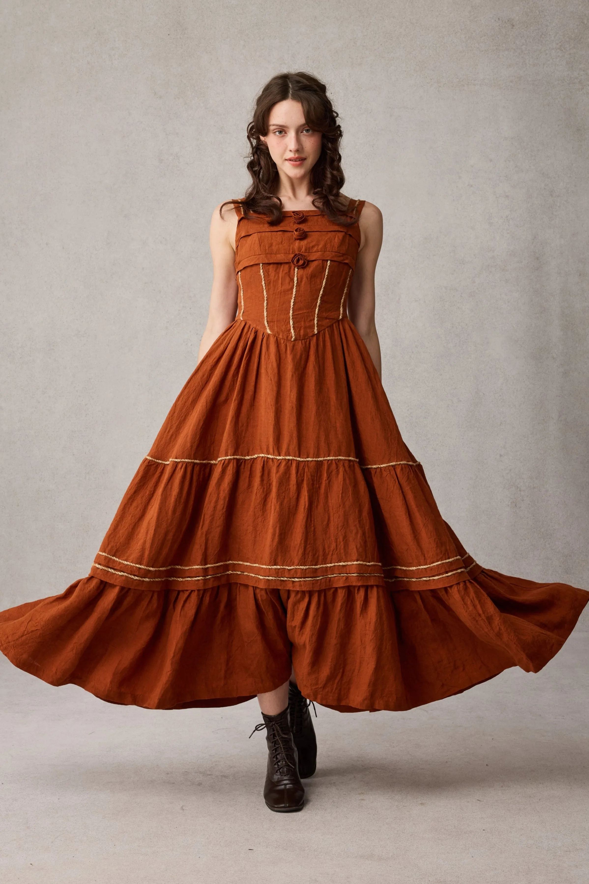 Taped Neckline Magnolia 17 |Linen Corset dress