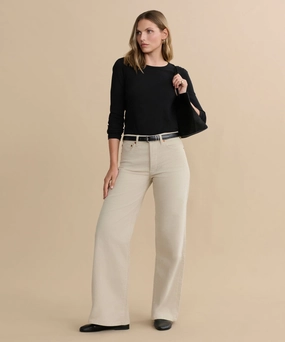 Soft Texture Casual Essentials Mid Rise Wide Leg