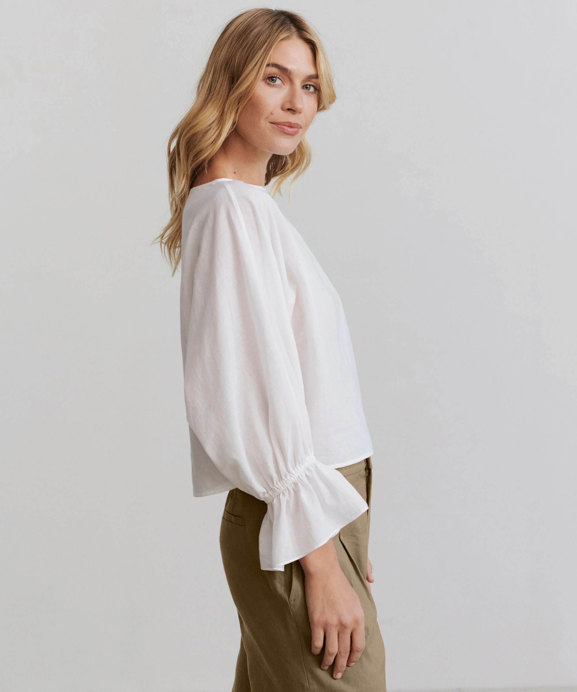 ButtonDownCollar Cape Blouse