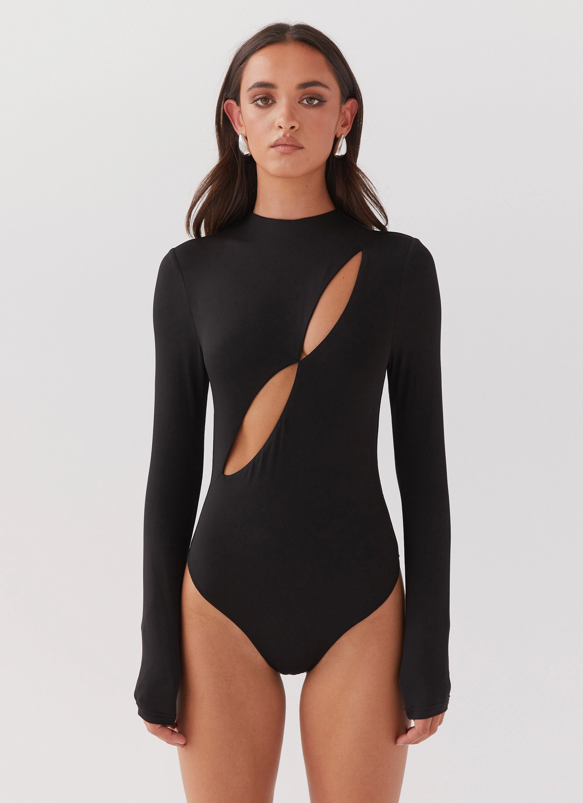 Special Affair Long Sleeve Bodysuit - Black Temperature Regulating Textile