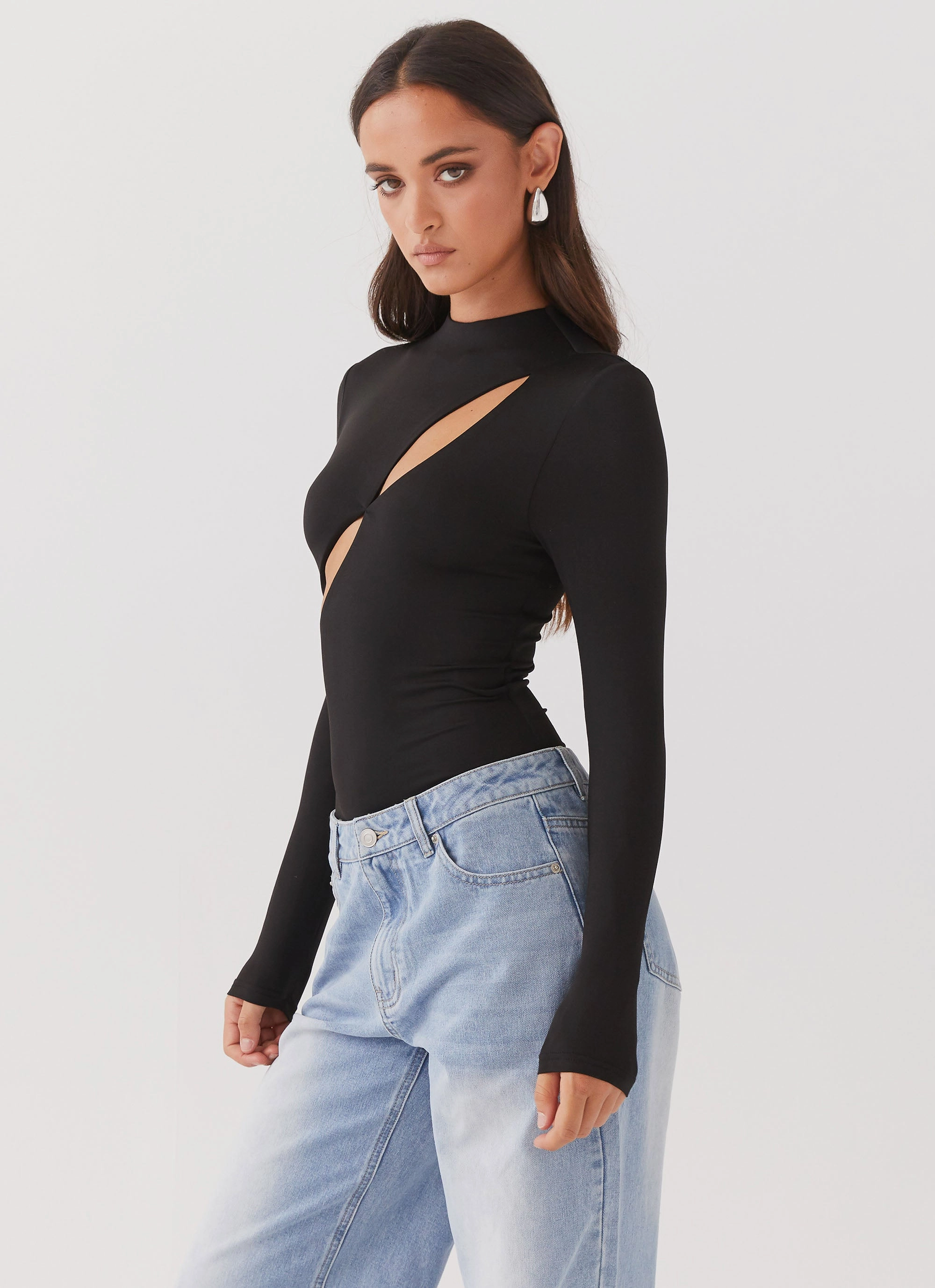 Special Affair Long Sleeve Bodysuit - Black ButterSoft Handfeel