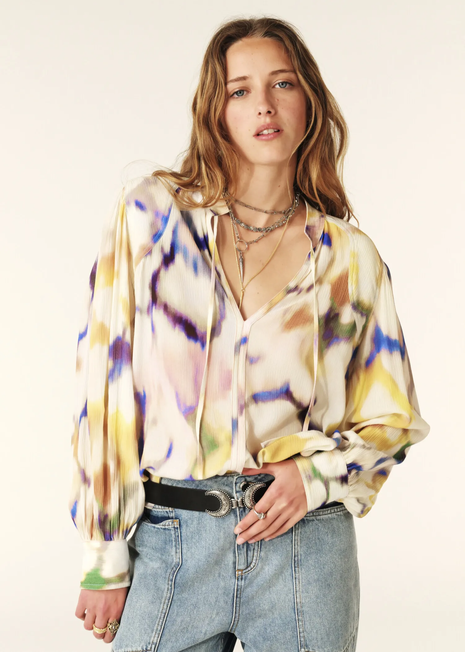 Contoured Armhole Design ba&sh Foka Blouse