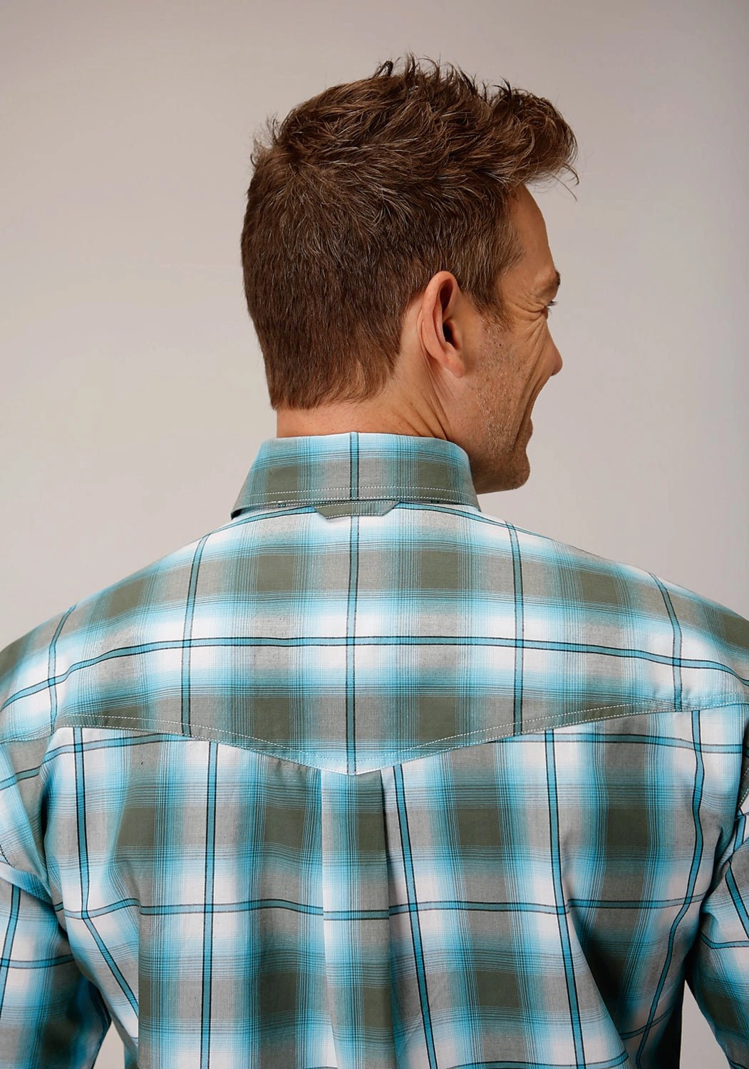 Roper Mens 1555 Meadow Plaid Green 100% Cotton Btn S/S Shirt Friends Meetup Tall Option