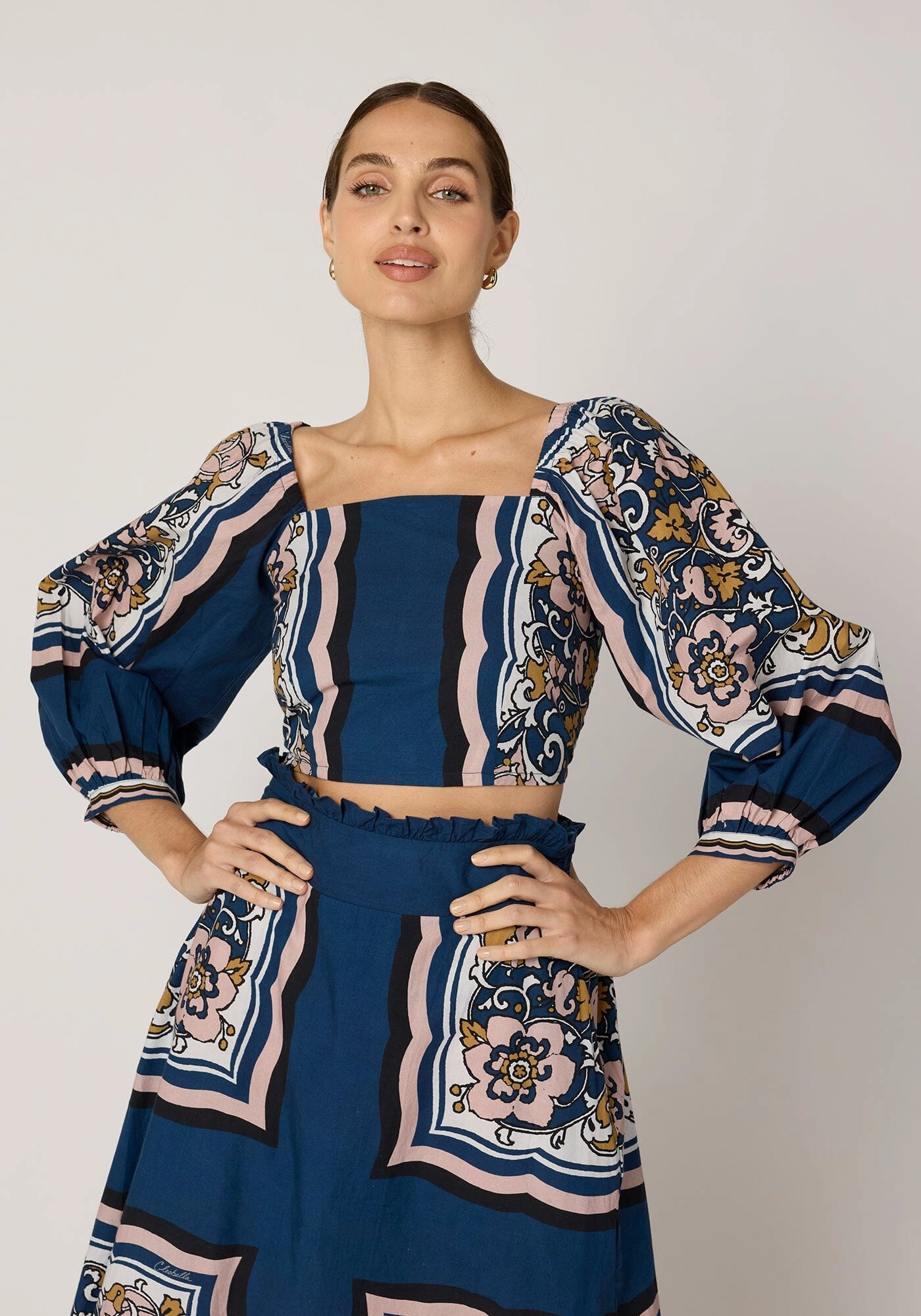 Airy Mesh Lining April Top | Floral Anise