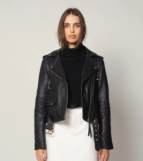 Asher Leather Jacket | Black Layerable Look Moisture Management