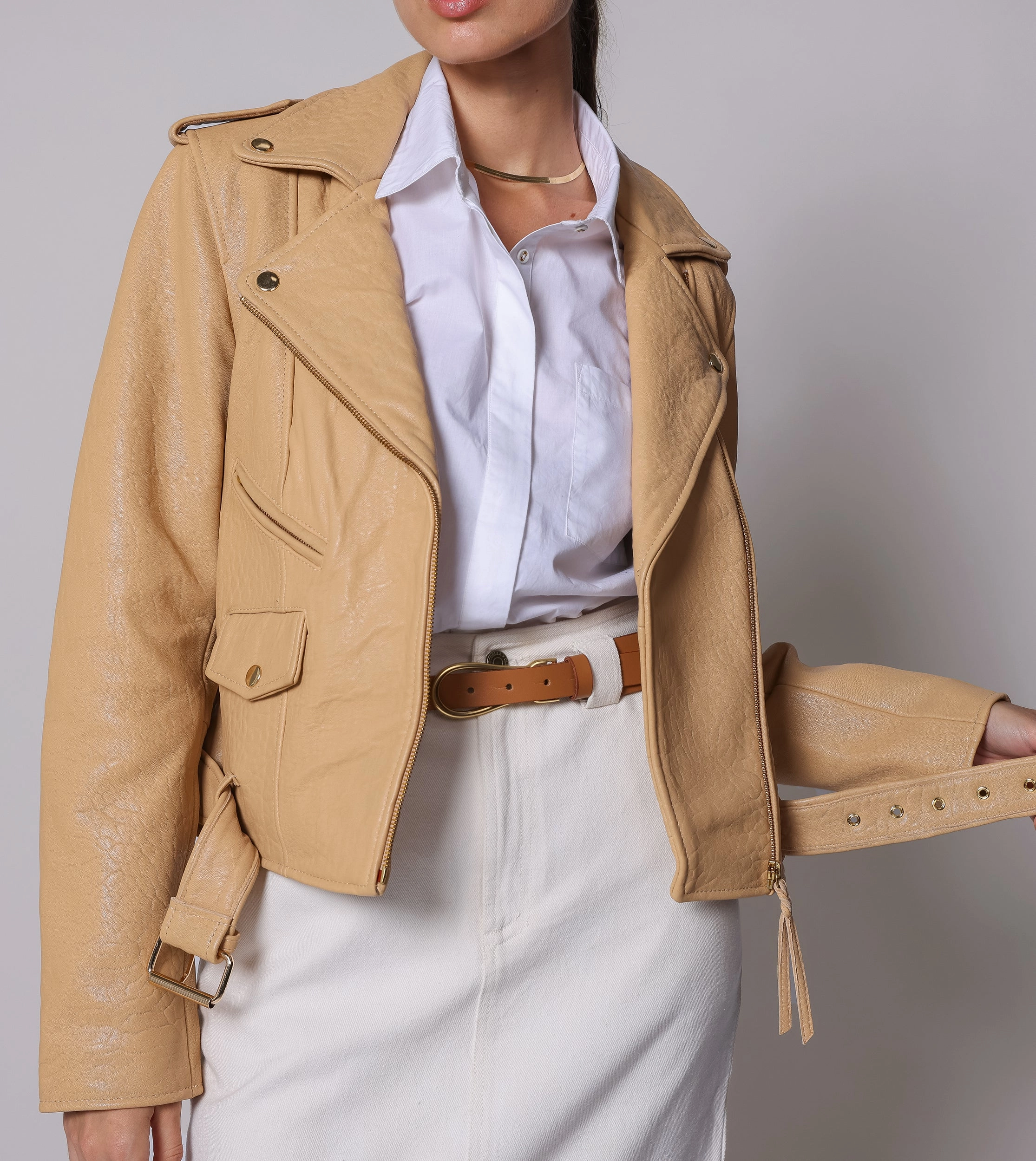 Easy Wear Style Basic Layer Asher Leather Jacket | Tan