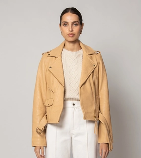 Formal Style Comfy Wardrobe Asher Leather Jacket | Tan